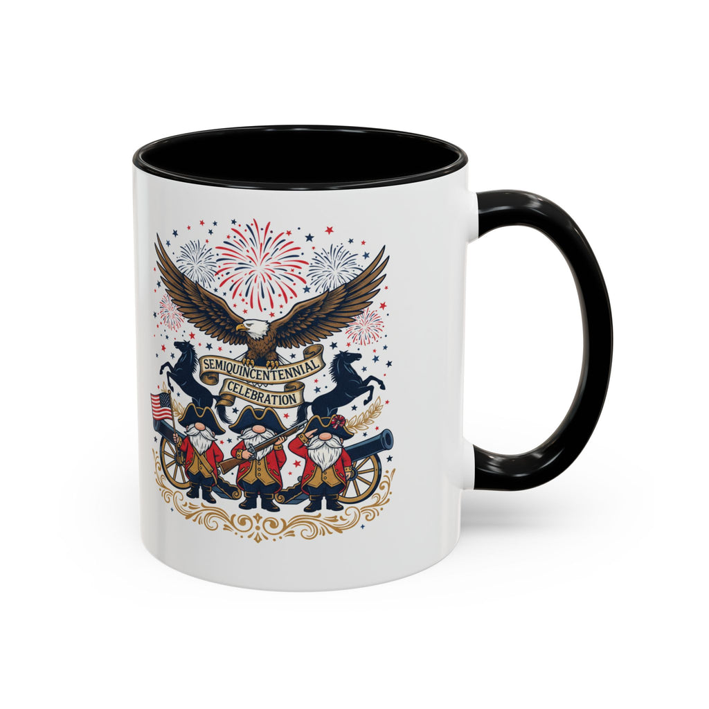 Patriotic Eagle & Revolutionary Soldiers Coffee Mug — Bicentennial Celebration Accent Mug