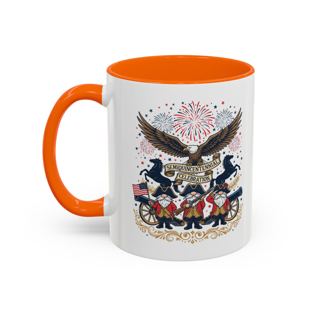 Patriotic Eagle & Revolutionary Soldiers Coffee Mug — Bicentennial Celebration Accent Mug