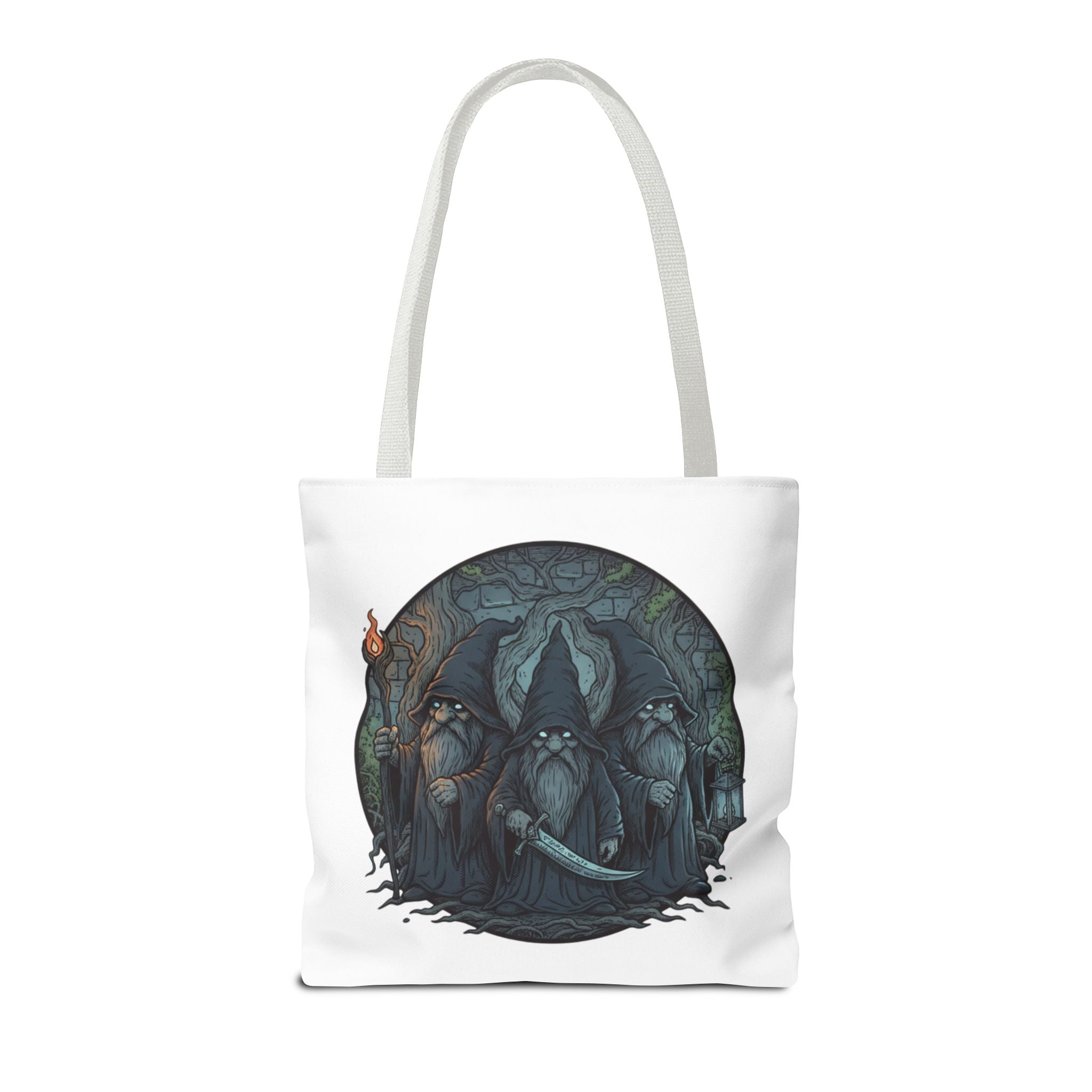 Mystic Grove Wizards Tote Bag — Fantasy Circle Art All-Over Print