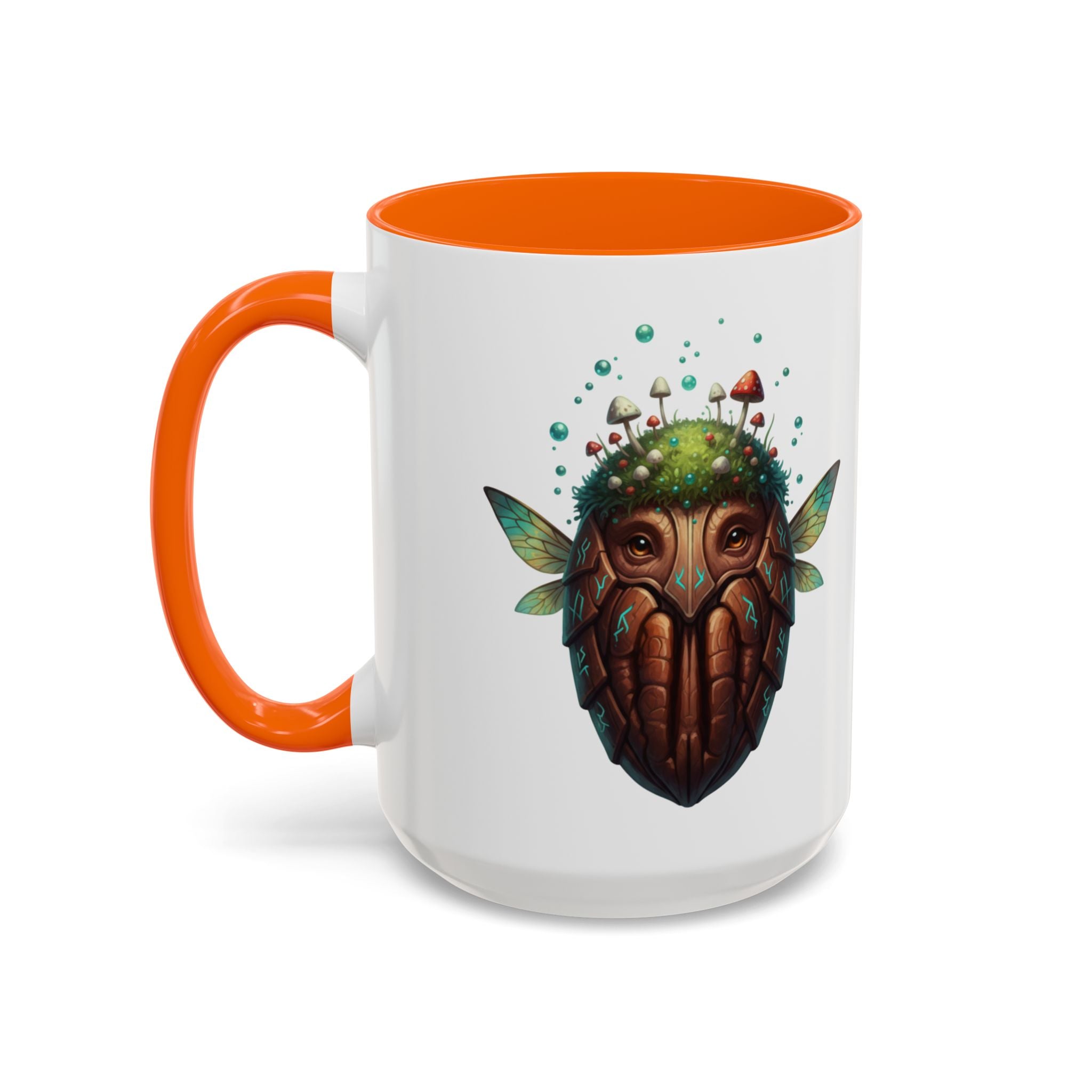 Mushroom Forest Mask Accent Coffee Mug — Fantasy Woodland Creature 11/15oz