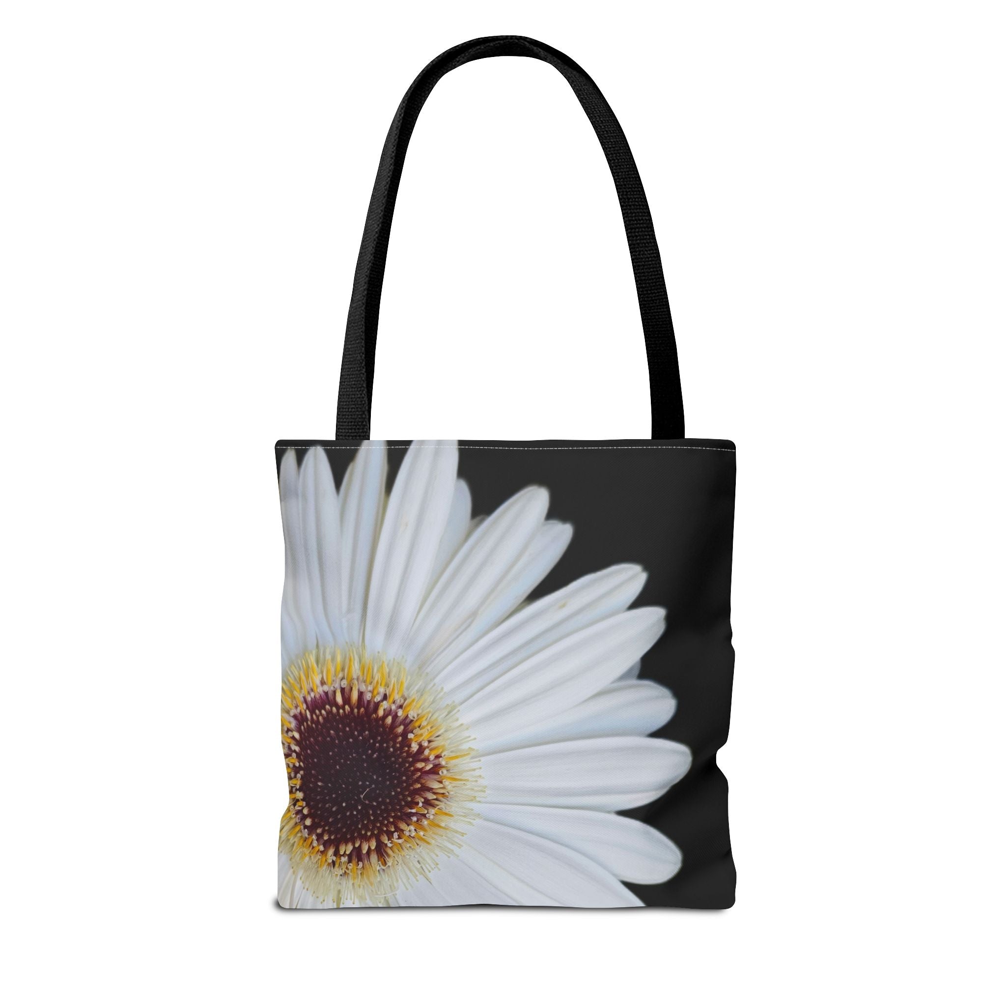 Daisy Corner Tote Bag — White Floral AOP Shopper