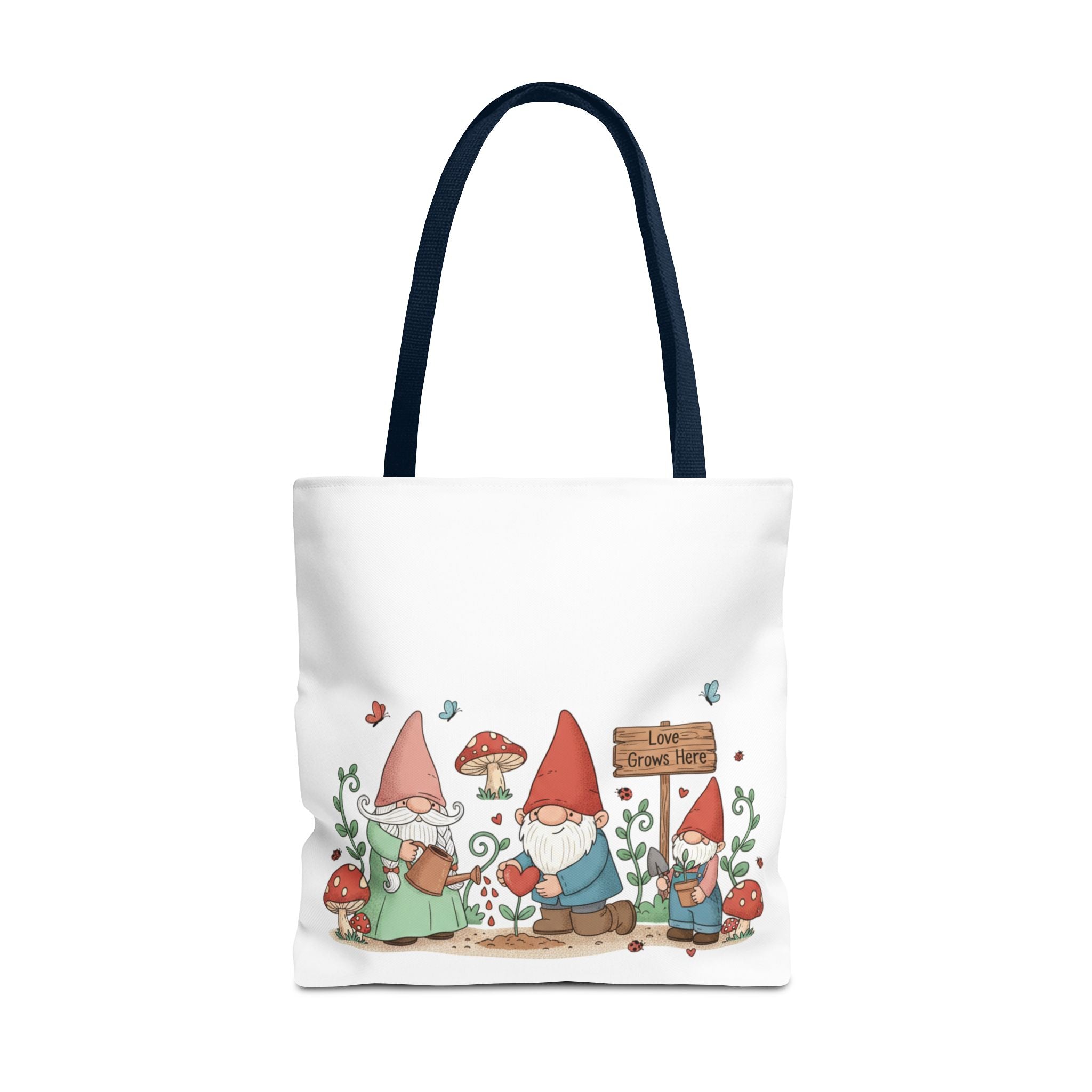 Gnome Garden Tote Bag – Cute Mushroom Gnomes All-Over Print
