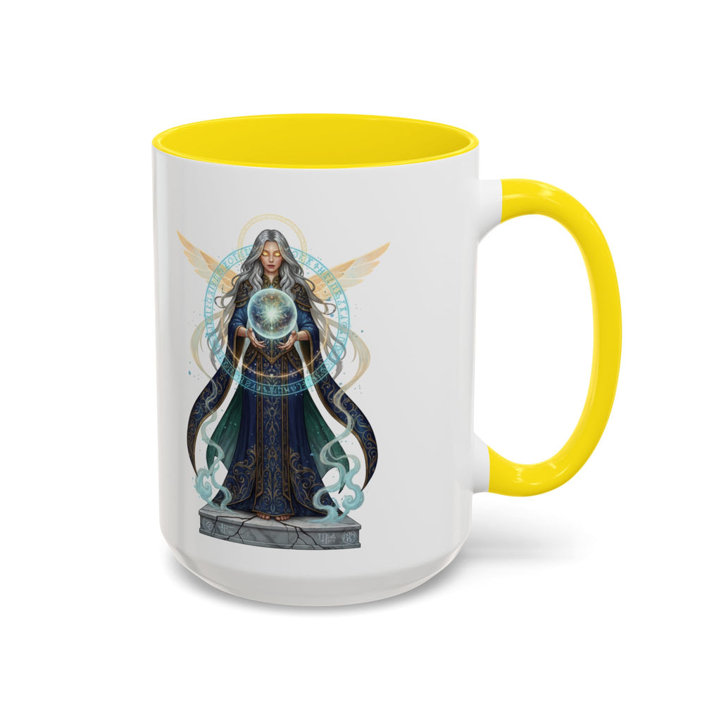 Mystic Oracle Coffee Mug — Woman with Crystal Ball Accent Mug