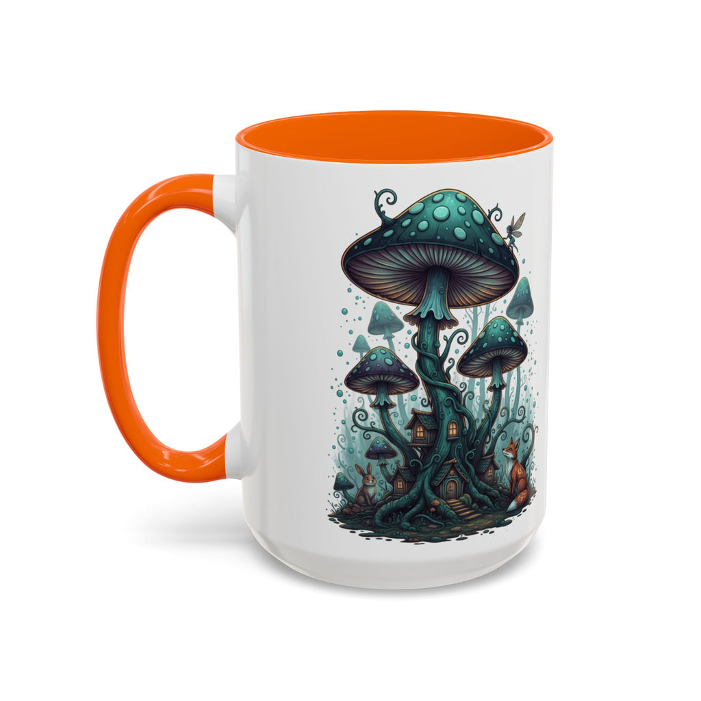 Enchanted Mushroom Cottage Coffee Mug — Fantasy Forest Accent Mug