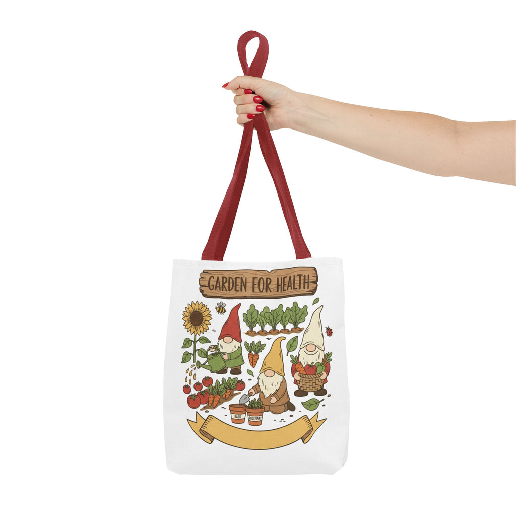 Garden Gnome Tote Bag - "Garden For Health" Cute Eco Shopper