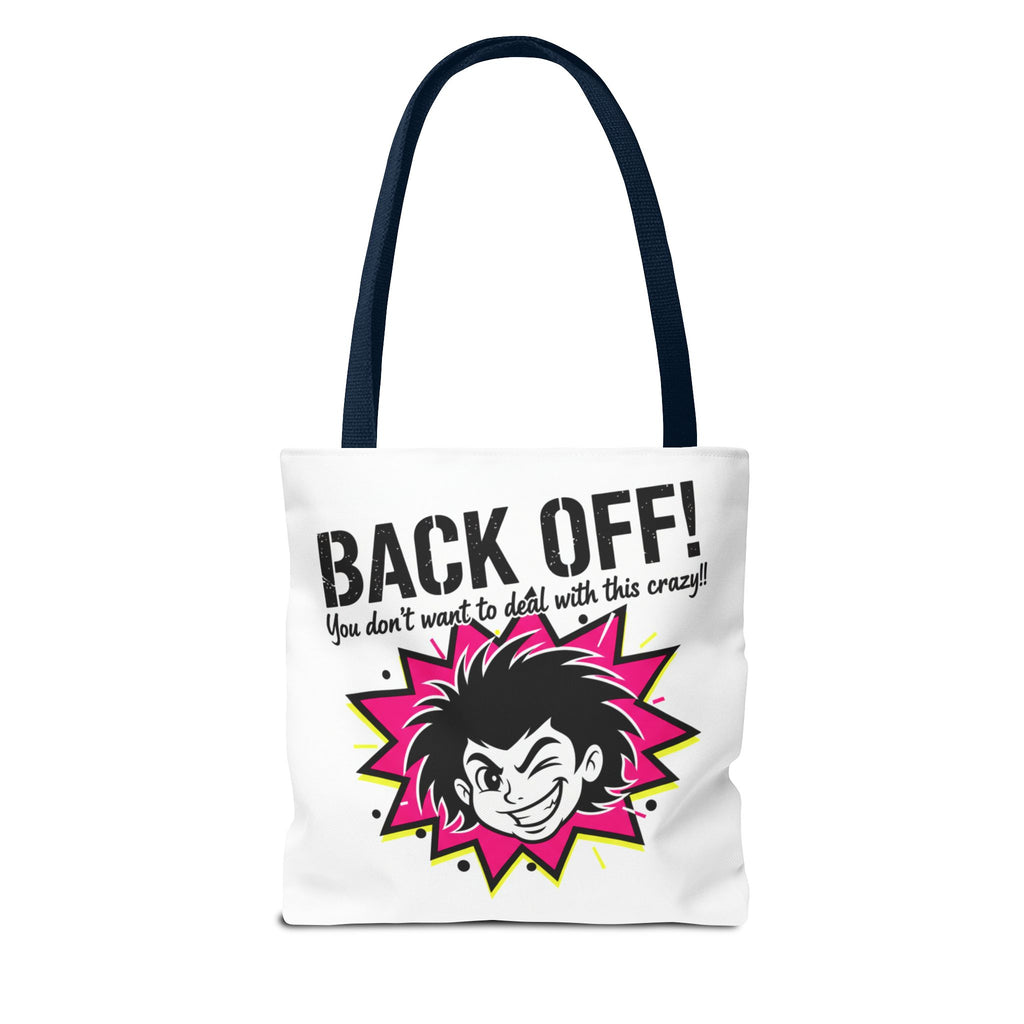 Back Off! Graphic Tote Bag — Funny Retro Punk Design