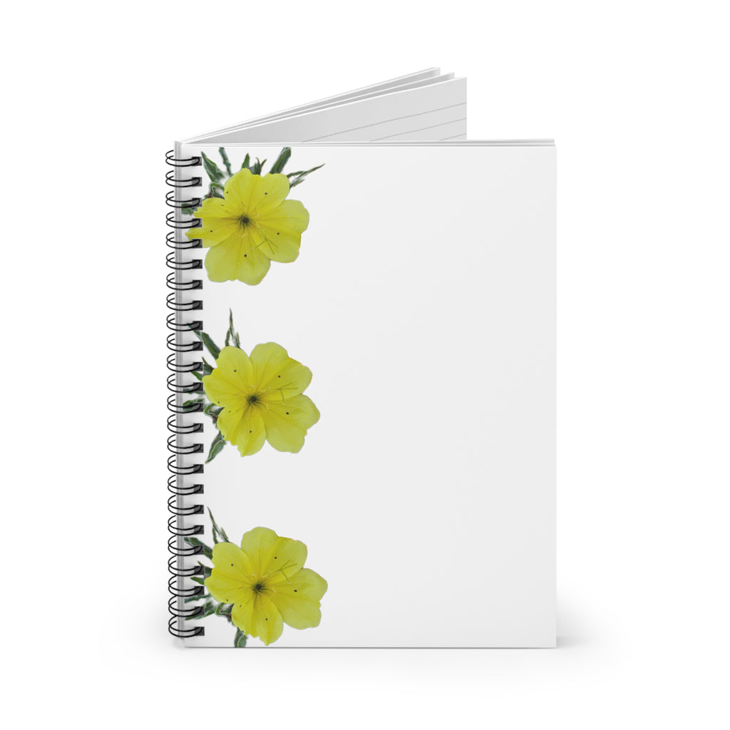 Yellow Flower Spiral Notebook — Floral Ruled Journal for Notes & School