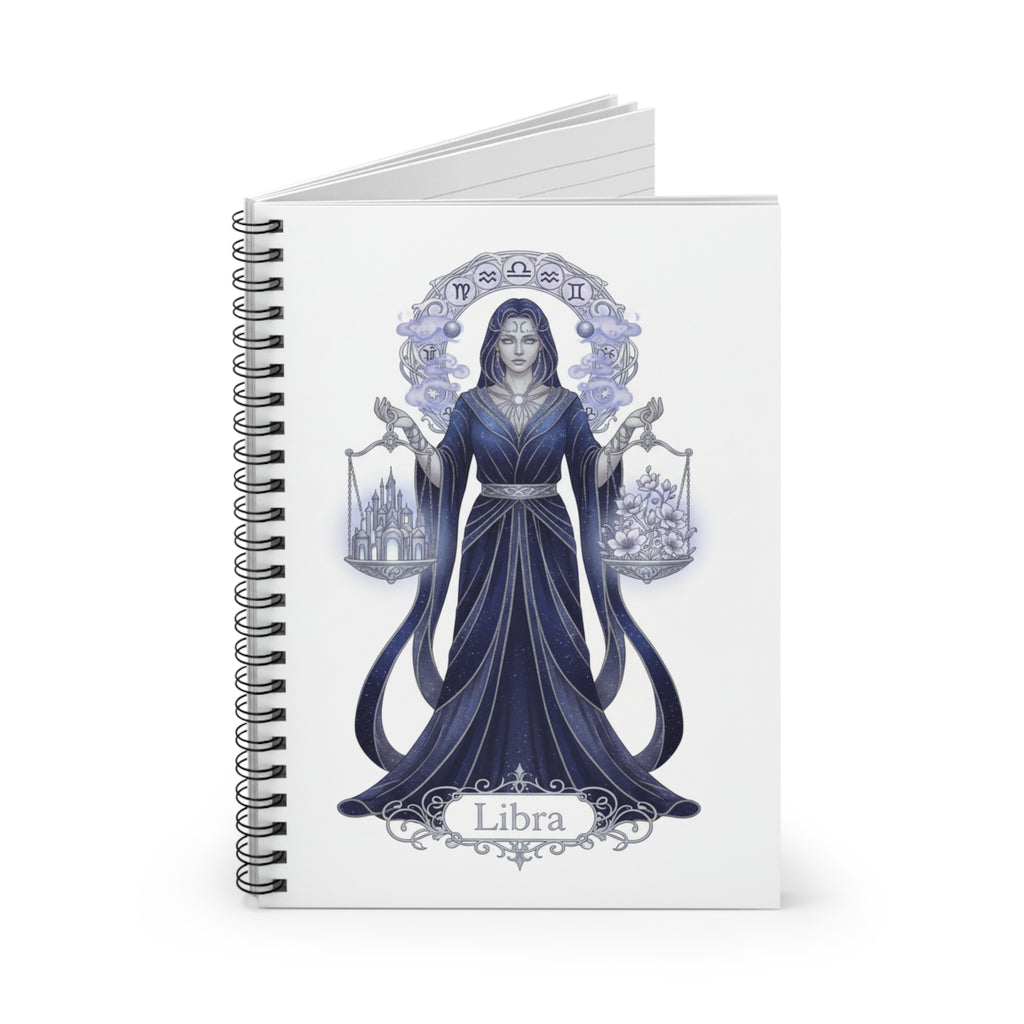 Libra Zodiac Spiral Notebook — Ruled Astrology Journal