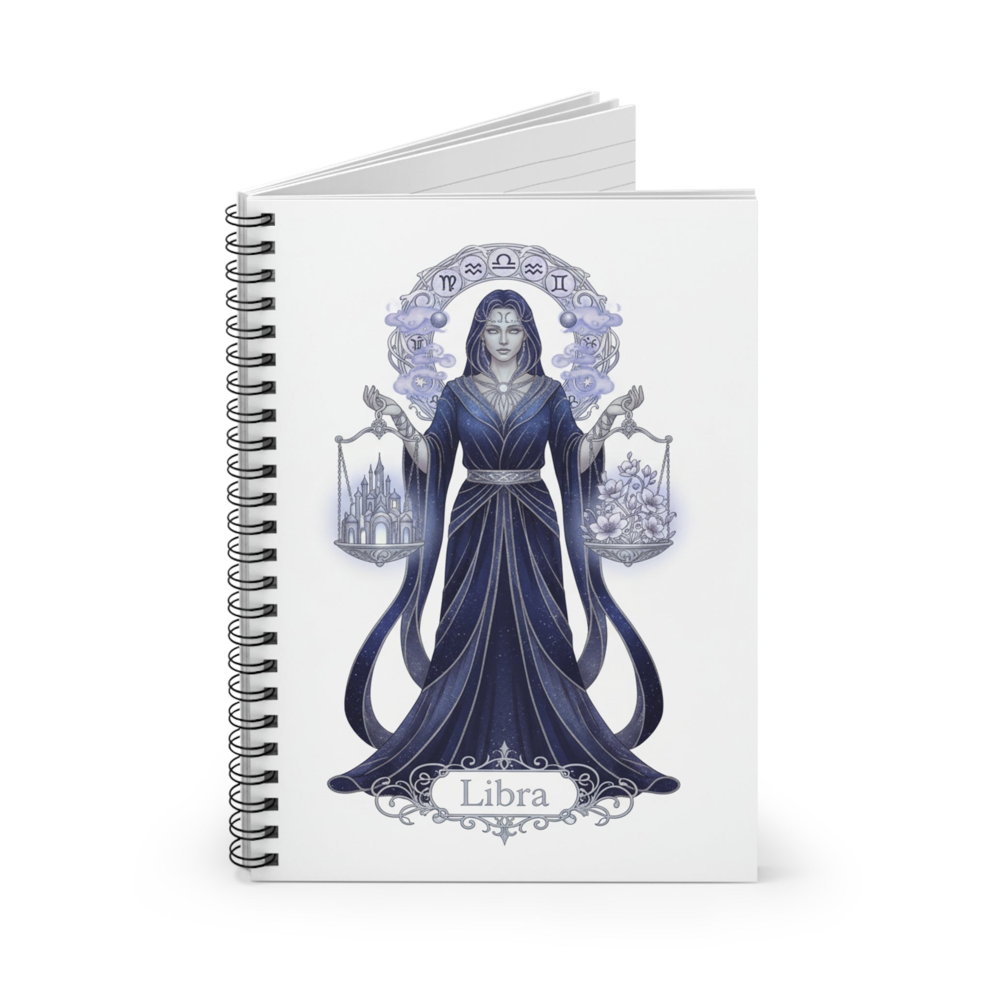 Libra Zodiac Spiral Notebook — Ruled Astrology Journal