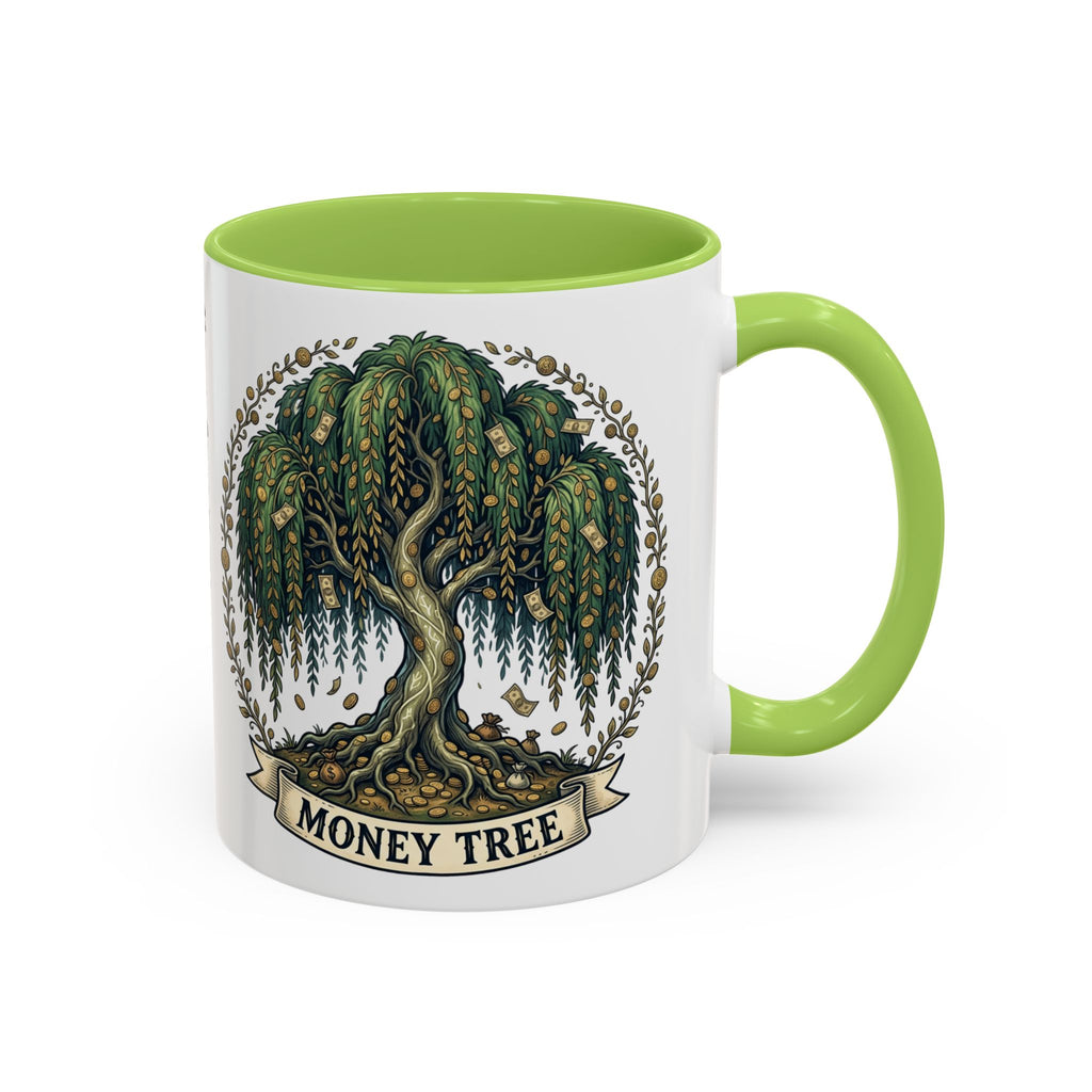 Money Tree Accent Coffee Mug — Inspirational 11/15oz Ceramic Mug with "Money Tree" Design