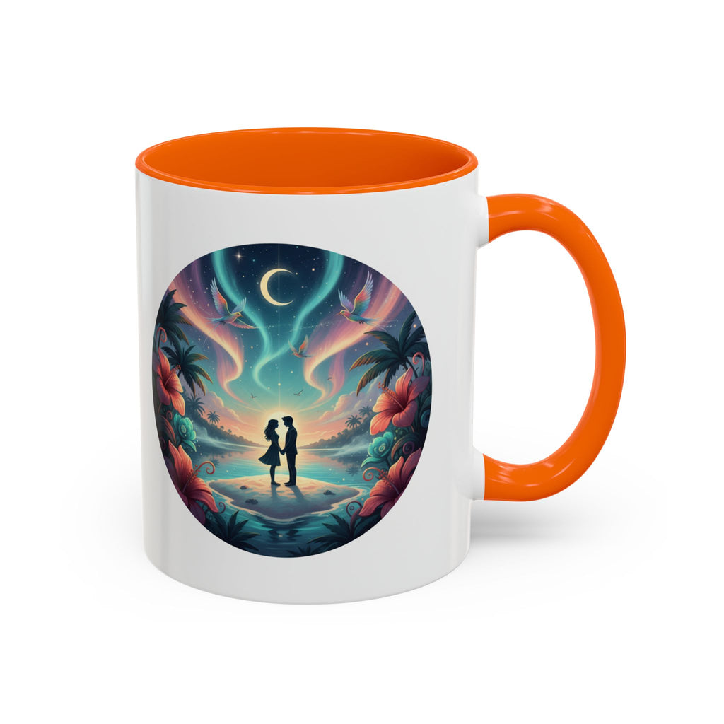 Tropical Sunset Coffee Mug — Romantic Beach Couple Accent Mug (11/15 oz)