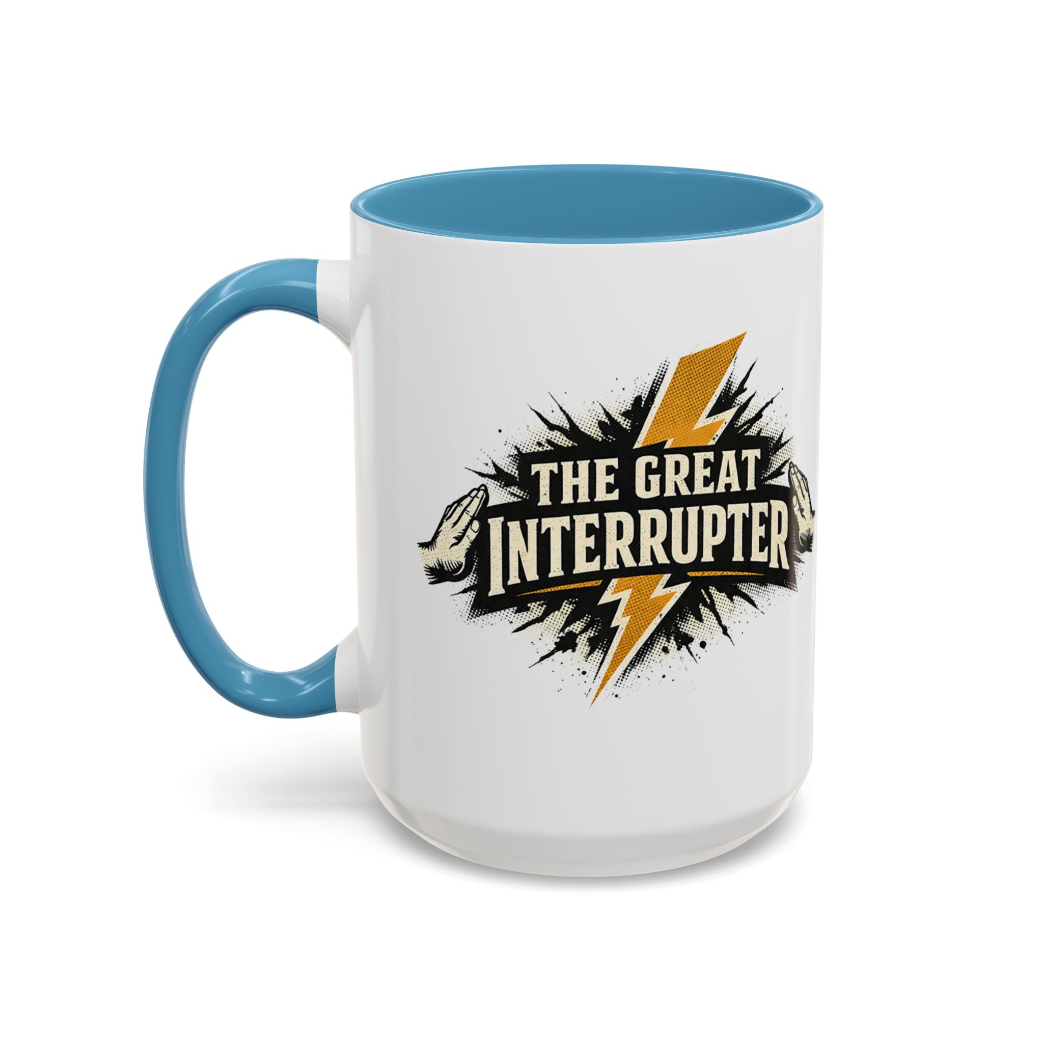 The Great Interrupter Coffee Mug — Funny Lightning Bolt Accent Ceramic Mug