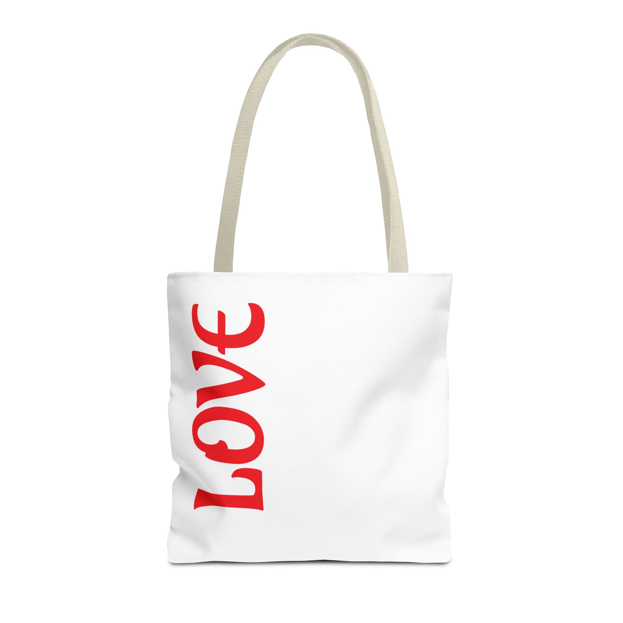 LOVE Vertical Red Tote Bag – Romantic Valentine’s Day Canvas Tote