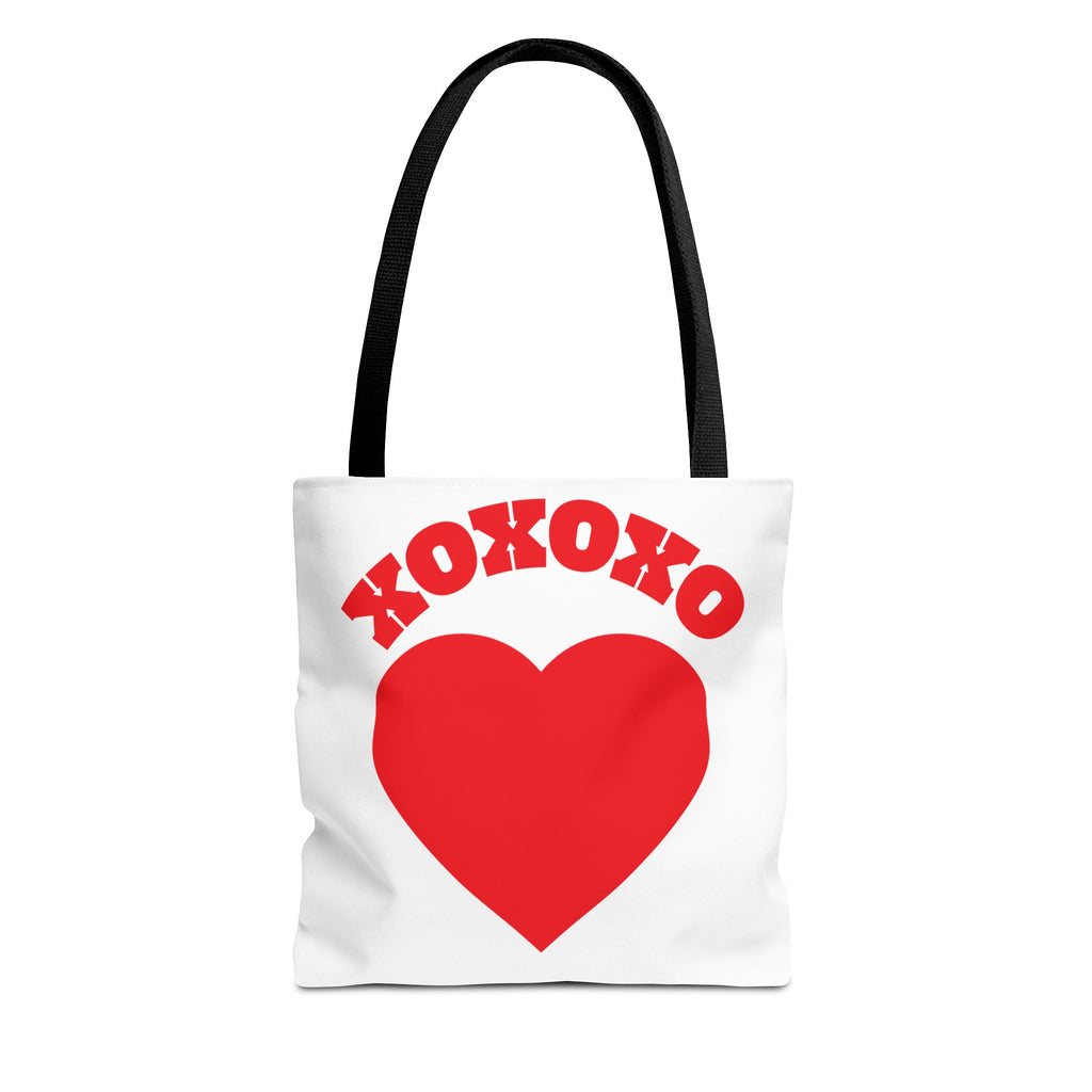 Valentine Heart 'XOXOXO' Tote Bag — Romantic Red Heart Canvas Tote for Valentine's Day