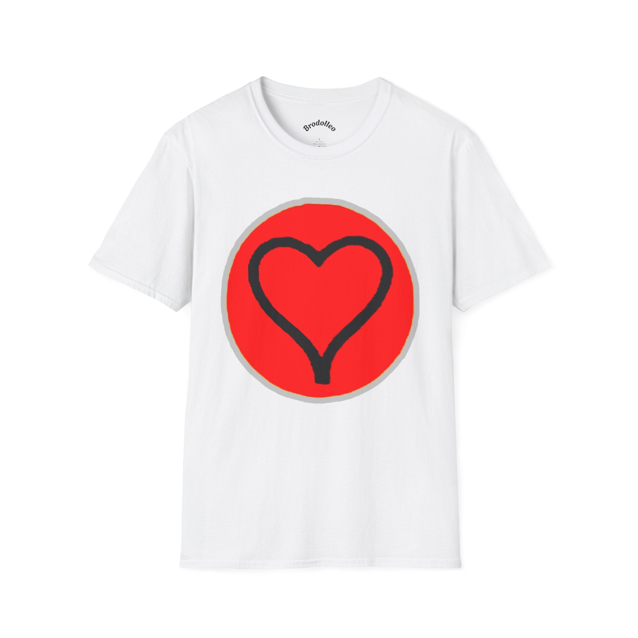 Heart Badge T-Shirt — Red Circle Love Graphic Tee