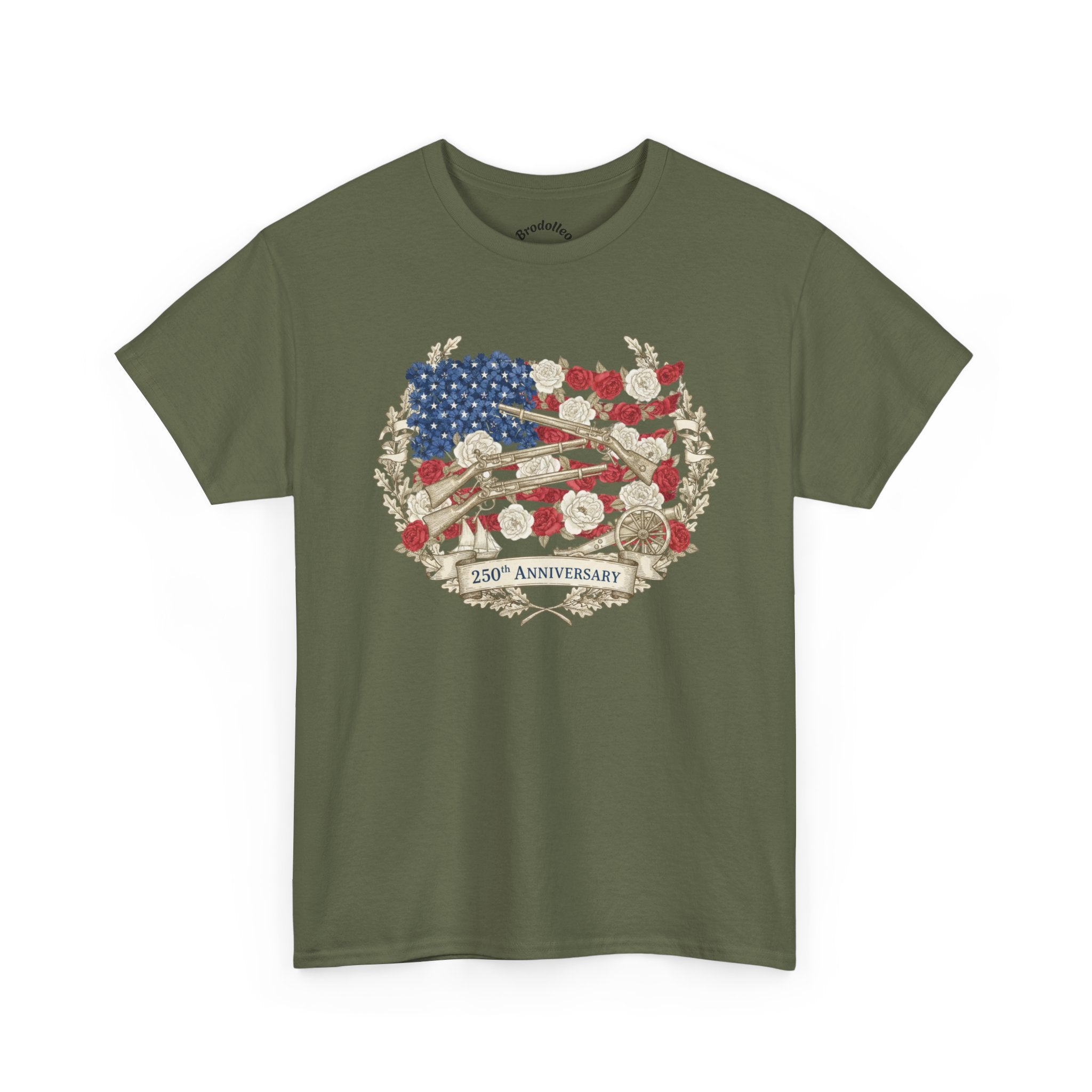 T-Shirt — 13th Anniversary Rustic American Flag Crest Tee ("13th Anniversary")