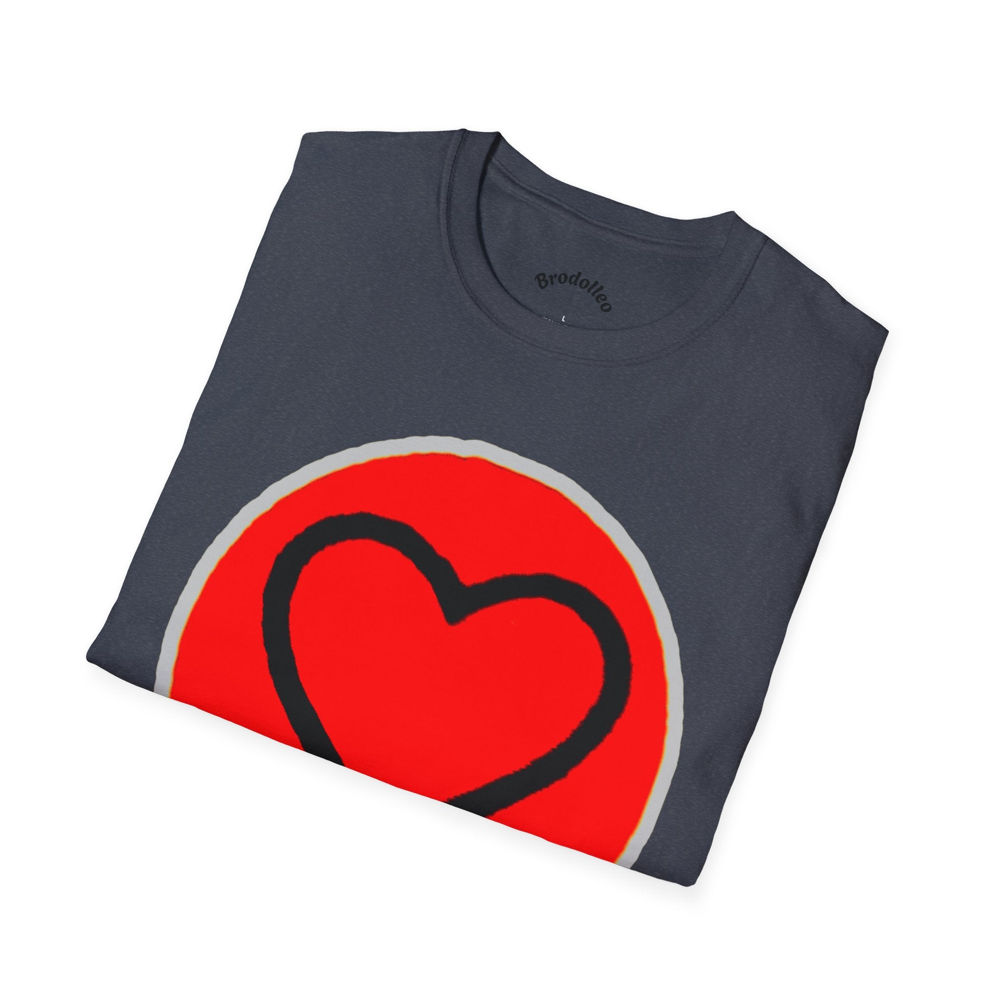 Heart Badge T-Shirt — Red Circle Love Graphic Tee