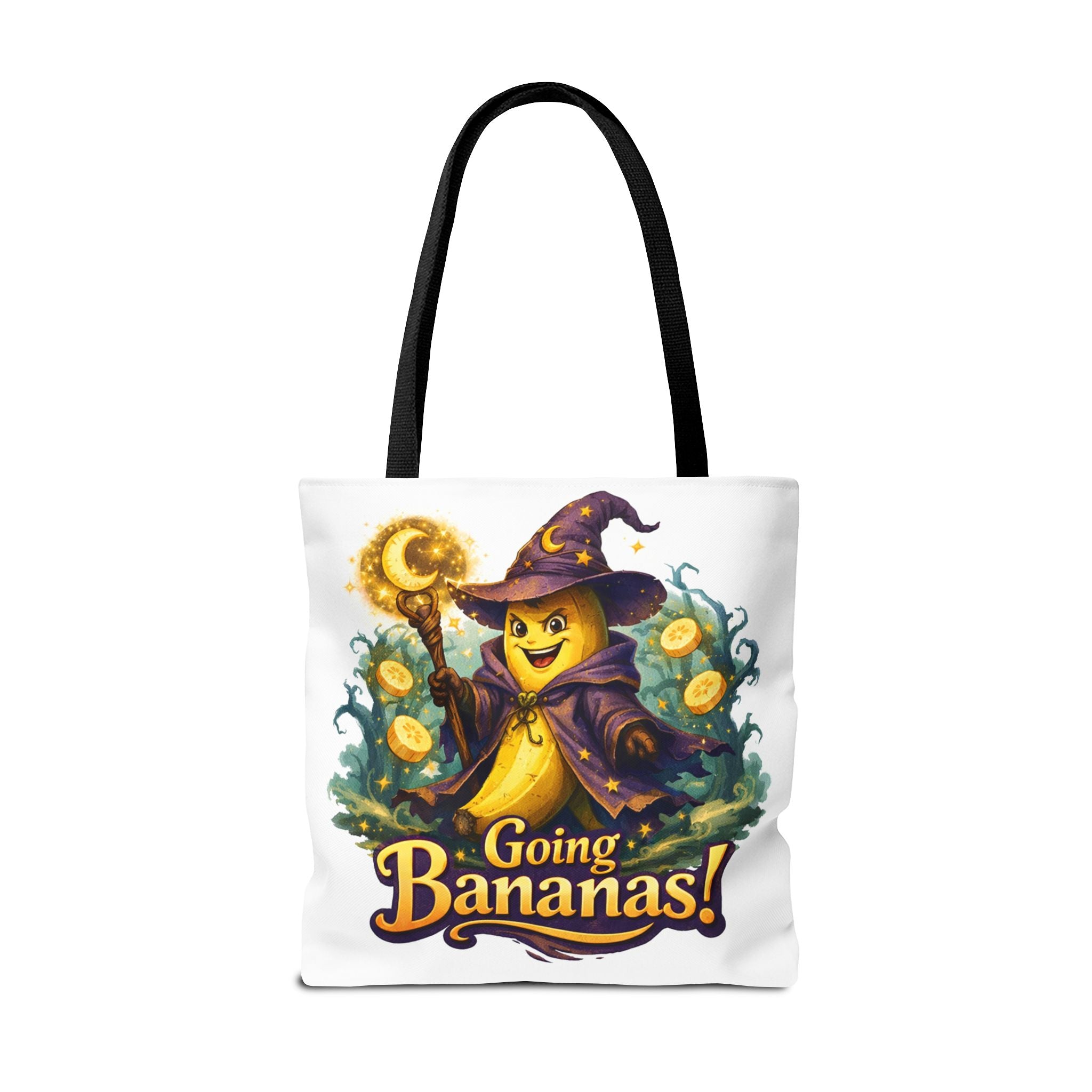 Going Bananas! Witch Banana Tote Bag — Cute Halloween Grocery & Trick-or-Treat Tote