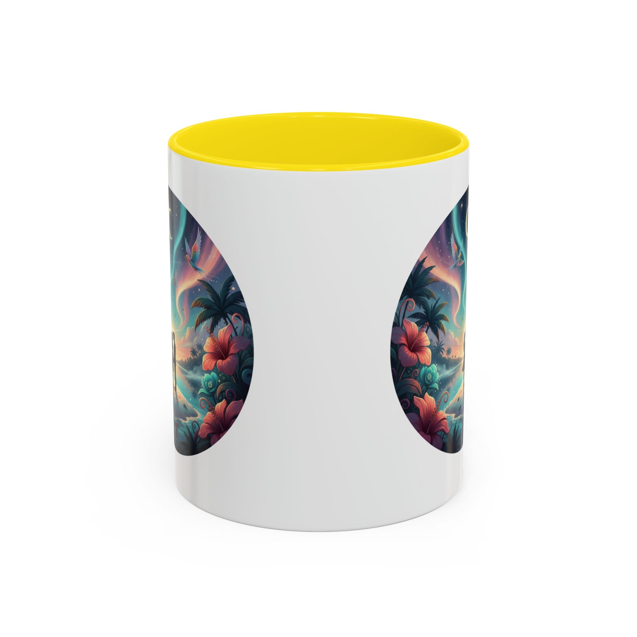 Tropical Sunset Coffee Mug — Romantic Beach Couple Accent Mug (11/15 oz)