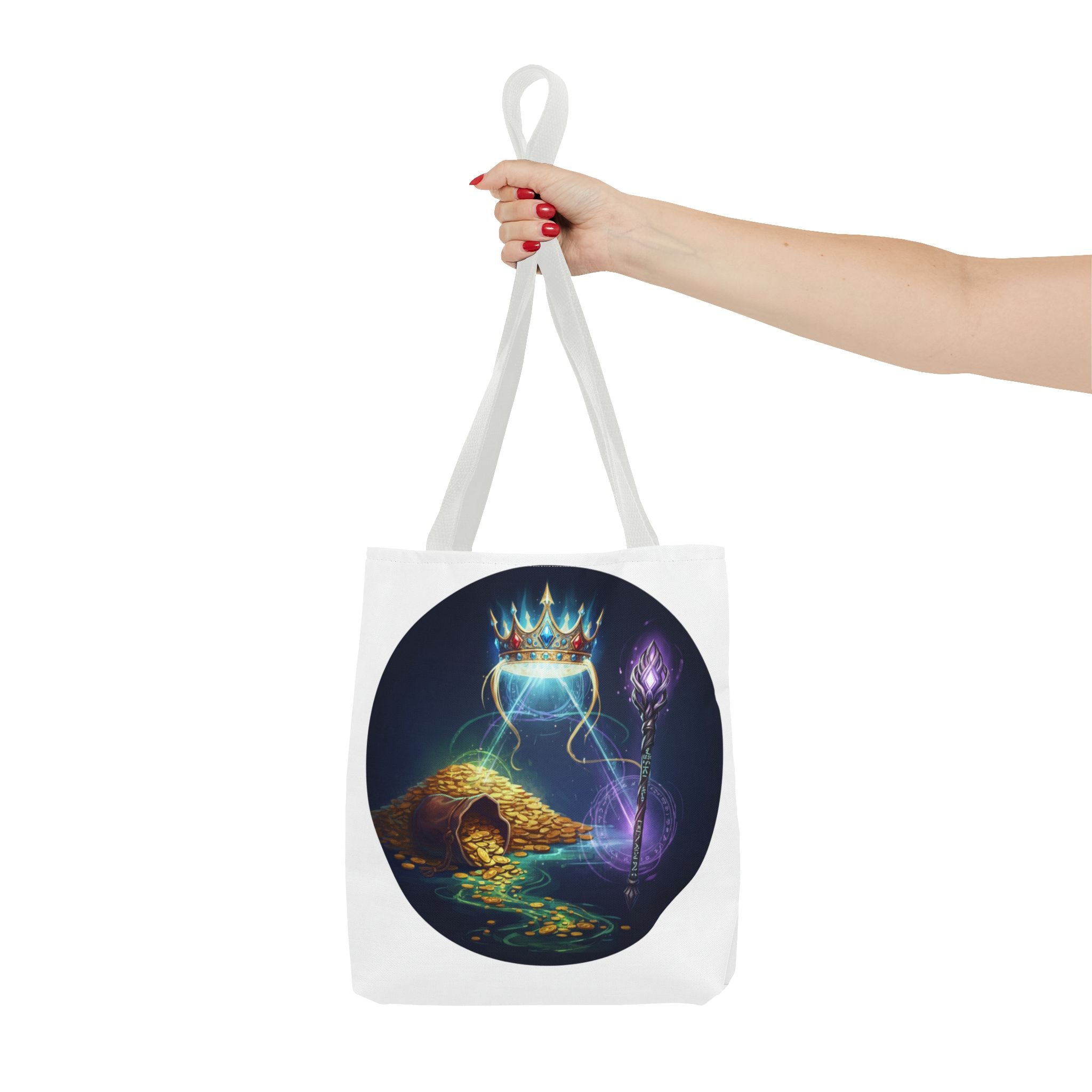 Mystic Crown & Treasure Tote Bag — Fantasy Magic Art Tote