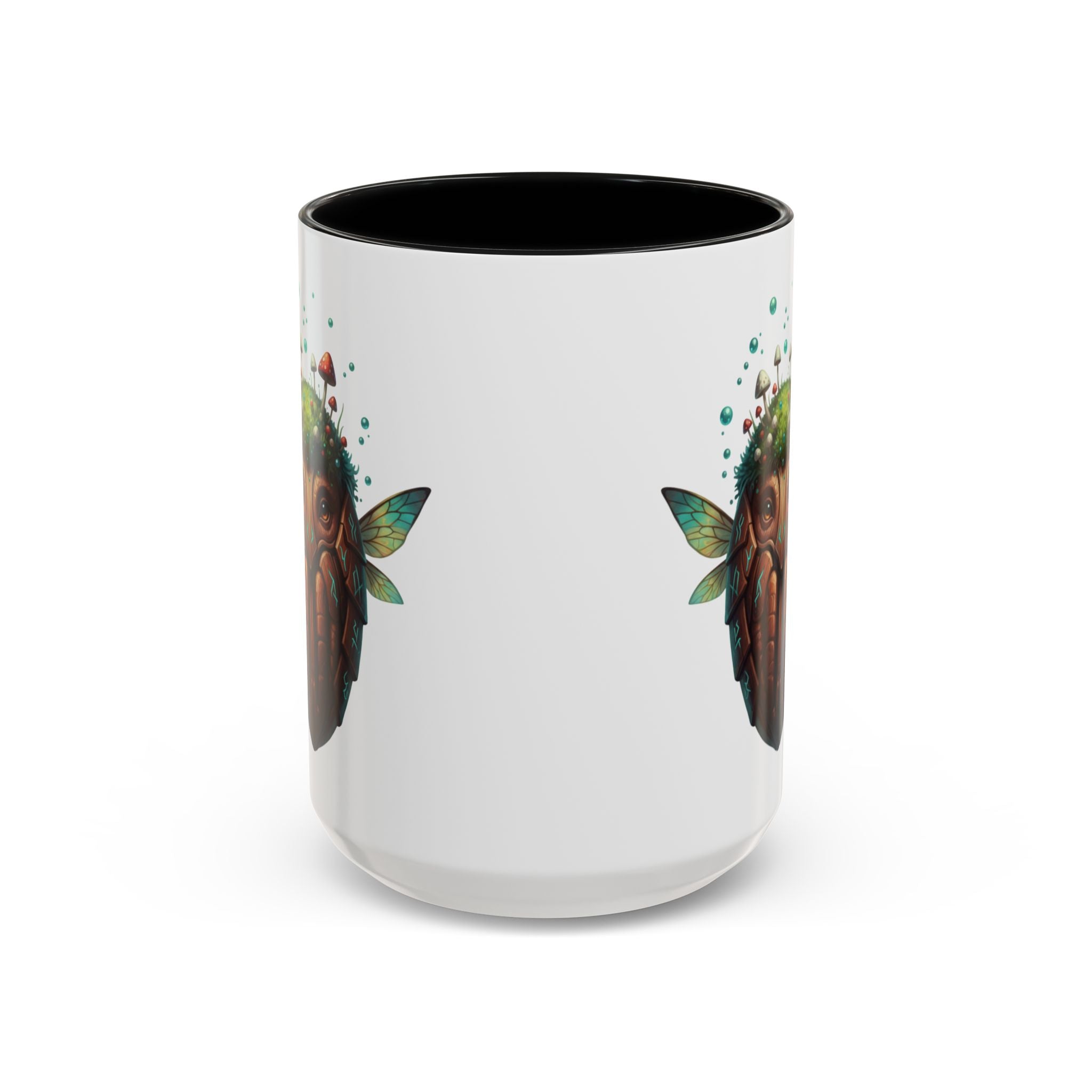 Mushroom Forest Mask Accent Coffee Mug — Fantasy Woodland Creature 11/15oz