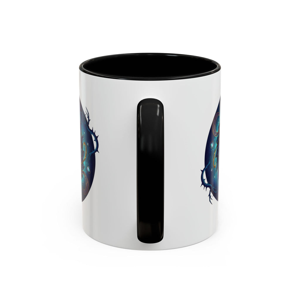 Galaxy Feather Spiral Accent Mug — Cosmic Boho Coffee Cup (11/15oz)