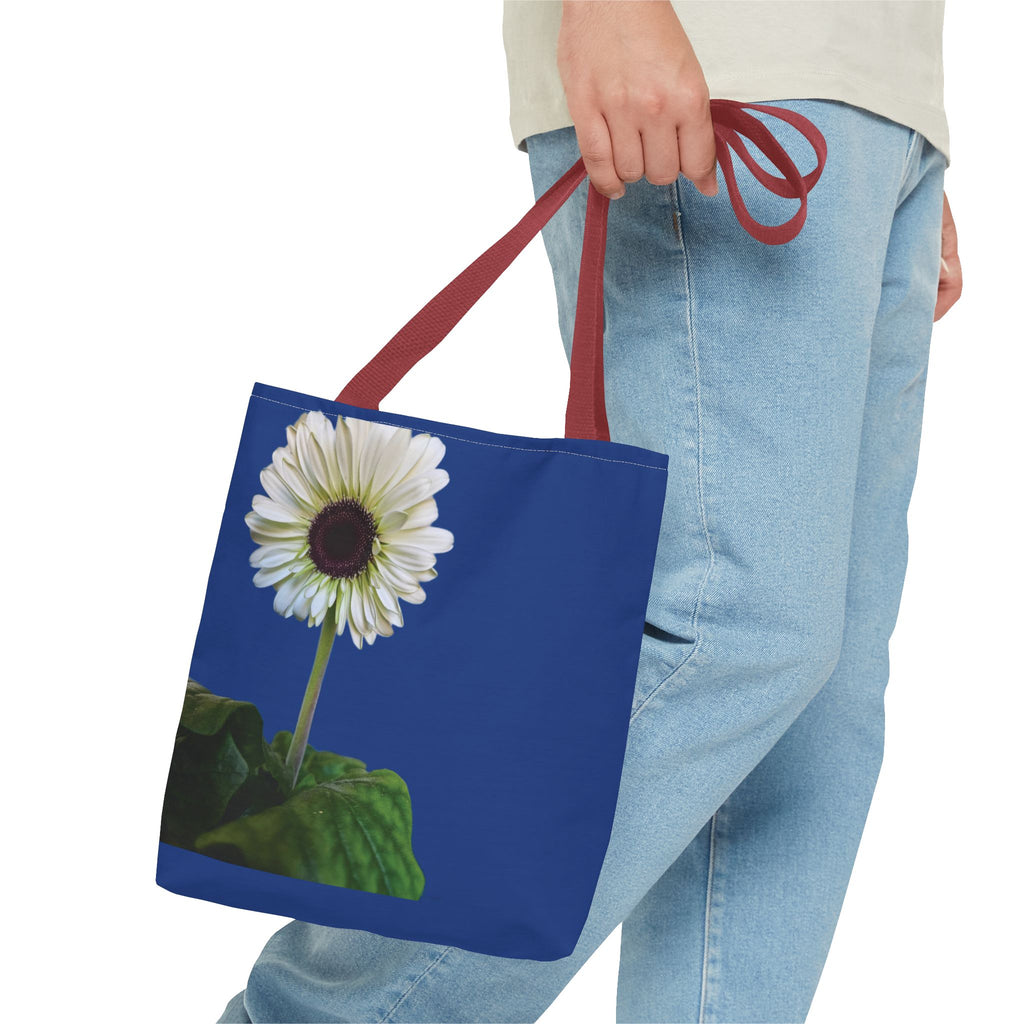 Daisy Print Tote Bag — White Floral All-Over-Print Canvas Tote