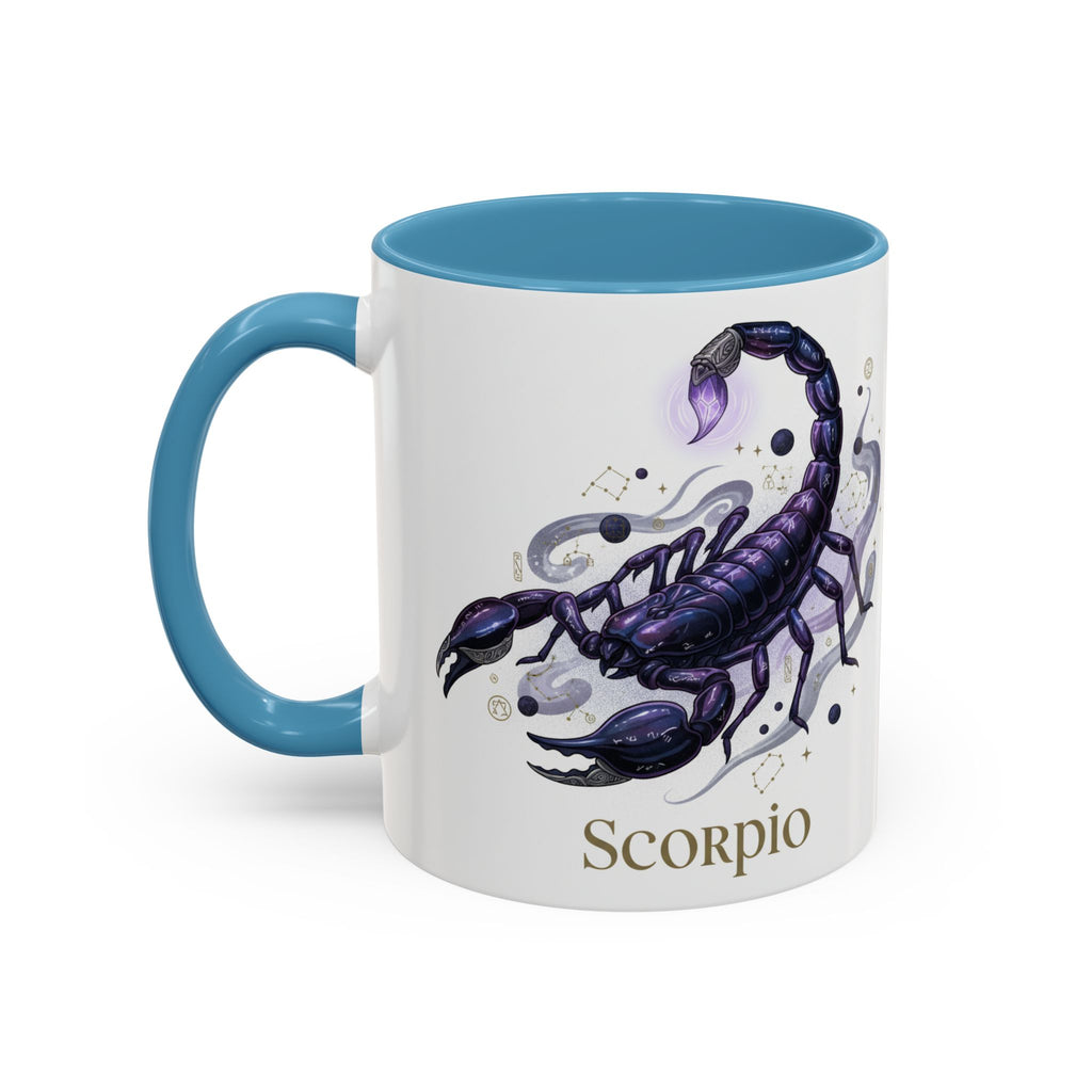 Scorpio Zodiac Coffee Mug — Purple Scorpion Accent Mug (11/15oz)