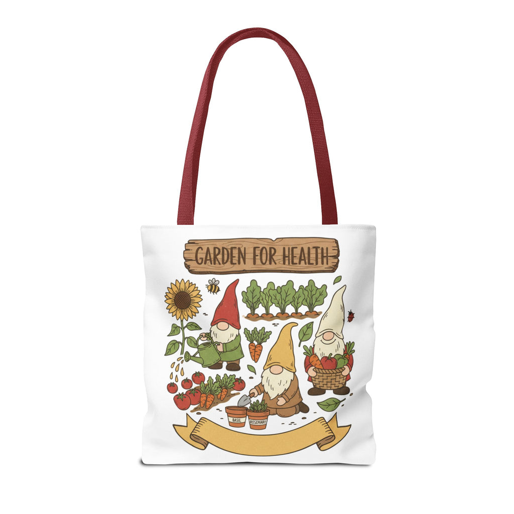 Garden Gnome Tote Bag - "Garden For Health" Cute Eco Shopper