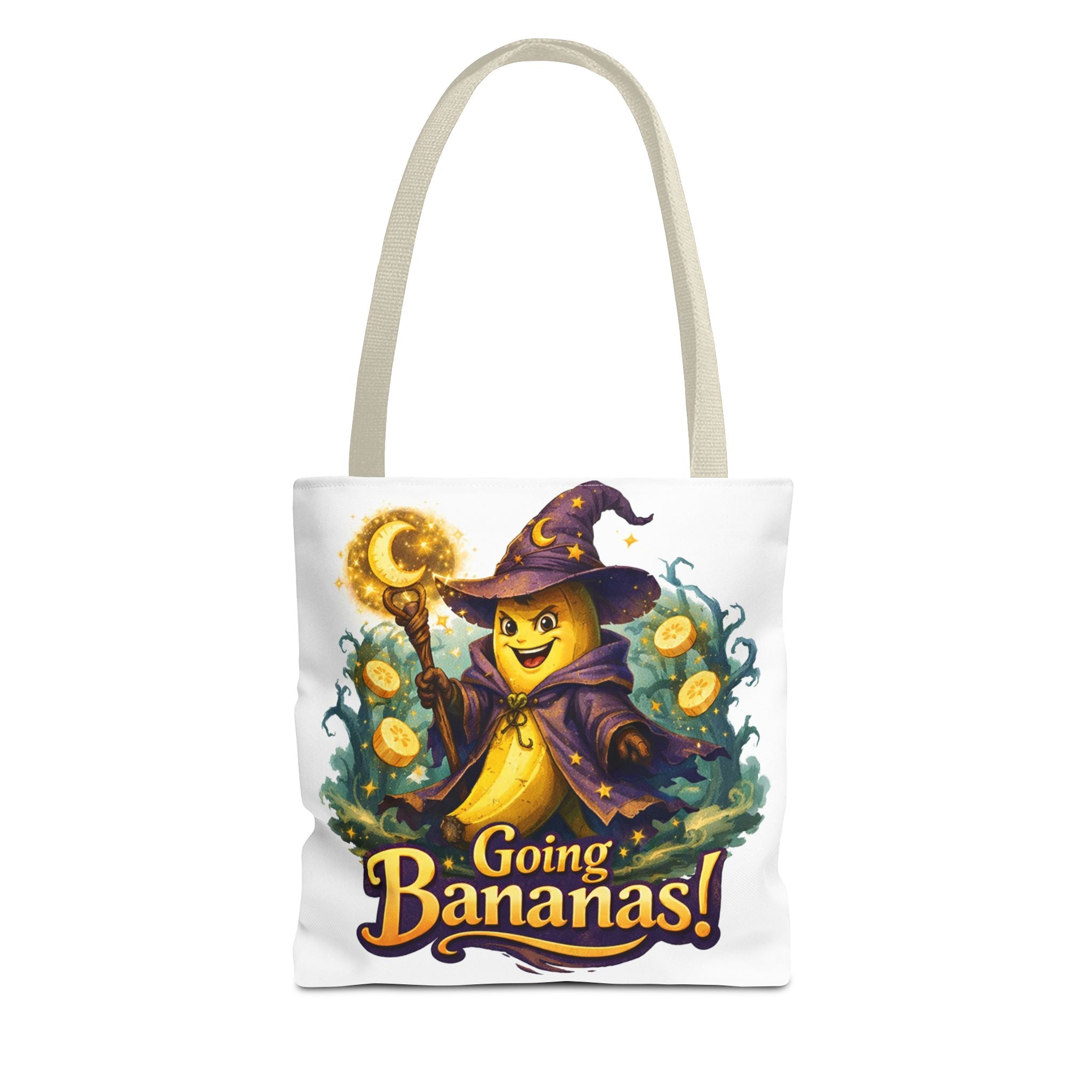 Going Bananas! Witch Banana Tote Bag — Cute Halloween Grocery & Trick-or-Treat Tote