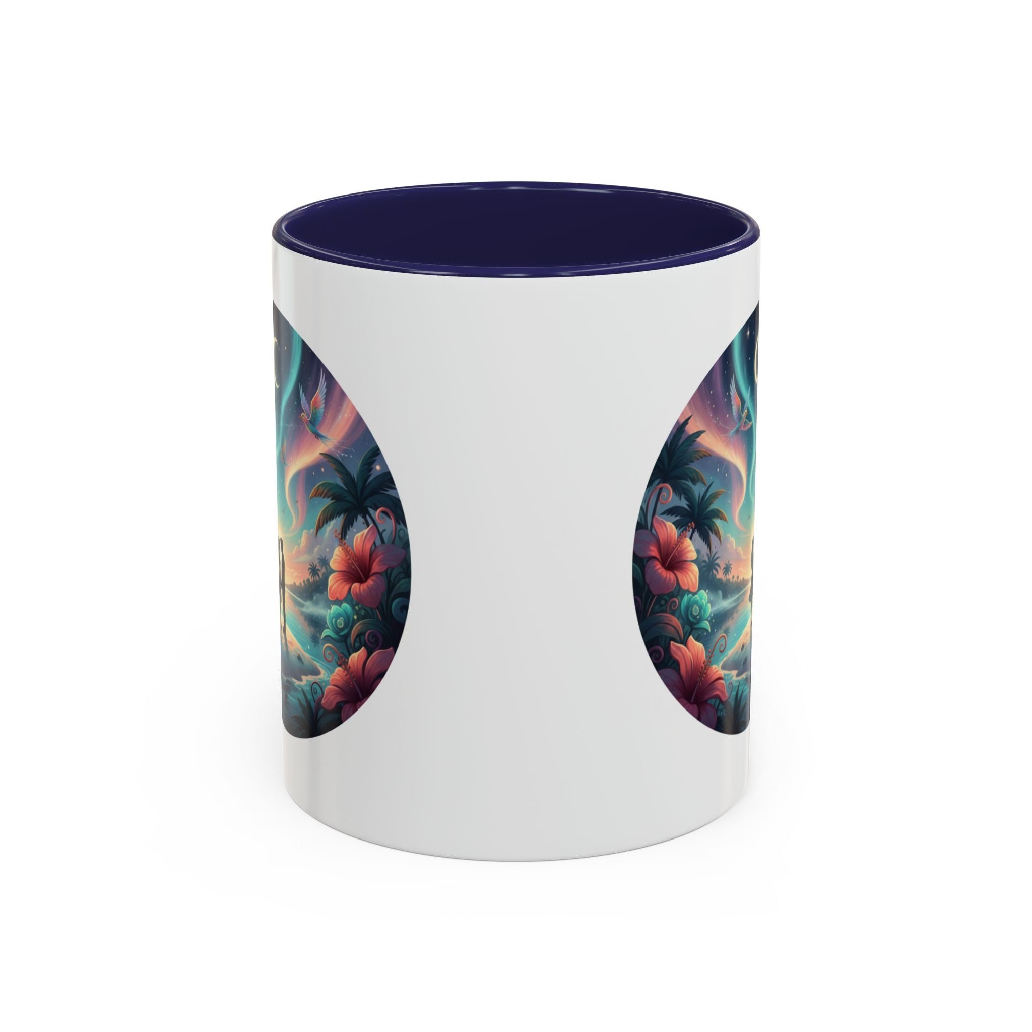 Tropical Sunset Coffee Mug — Romantic Beach Couple Accent Mug (11/15 oz)