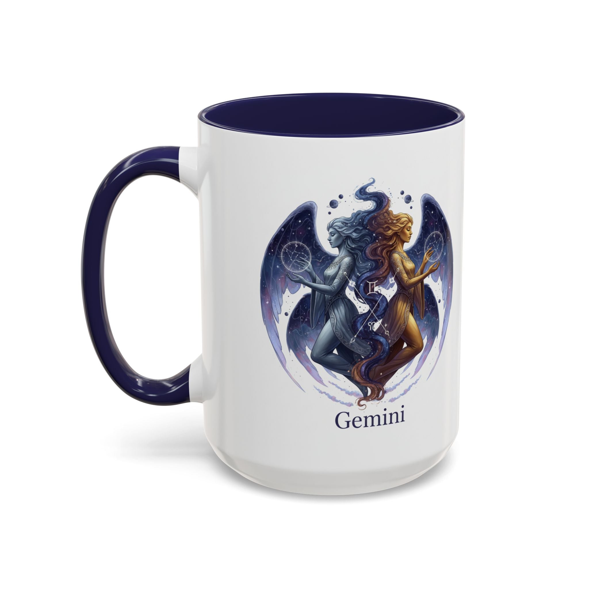 Gemini Zodiac Coffee Mug — Twin Stars Astrology Accent Mug (11/15oz)