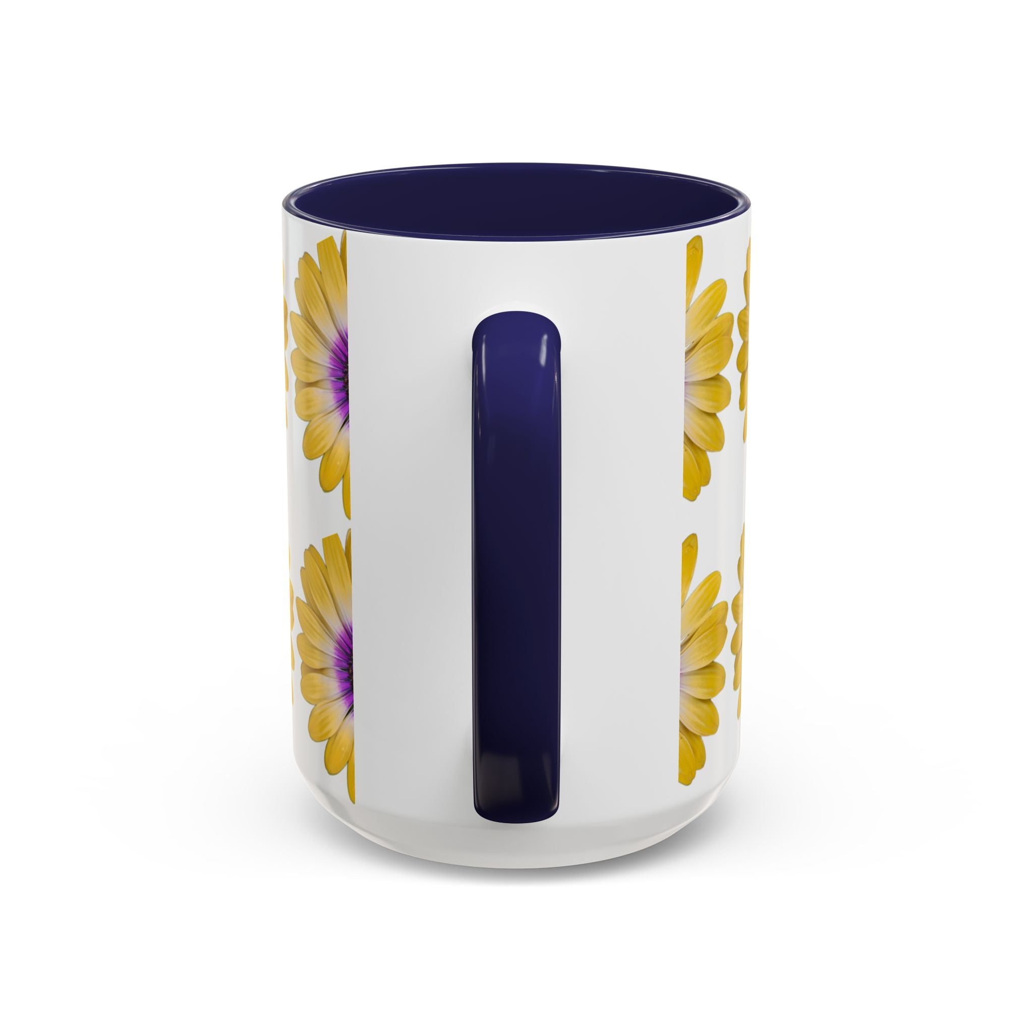 Yellow Purple Daisy Accent Coffee Mug – Floral Pattern 11/15oz