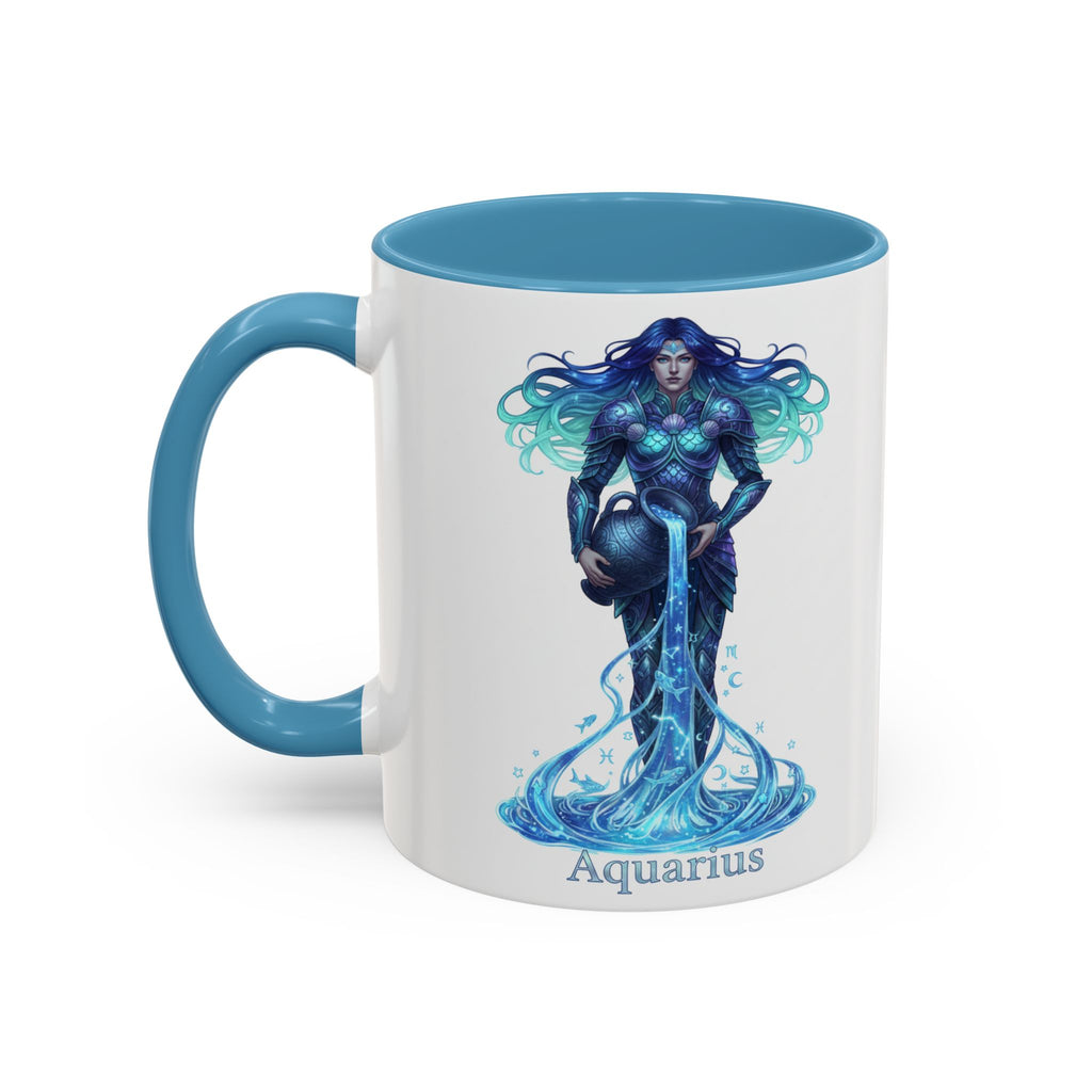 Aquarius Zodiac Coffee Mug — Water Bearer Astrology Accent Mug