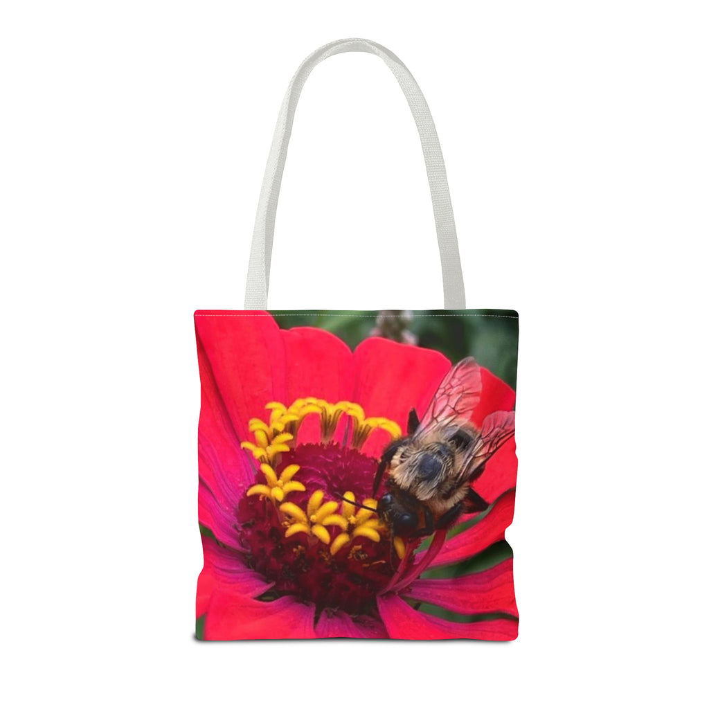 Floral Bee Tote Bag — Red Zinnia Garden Shopper