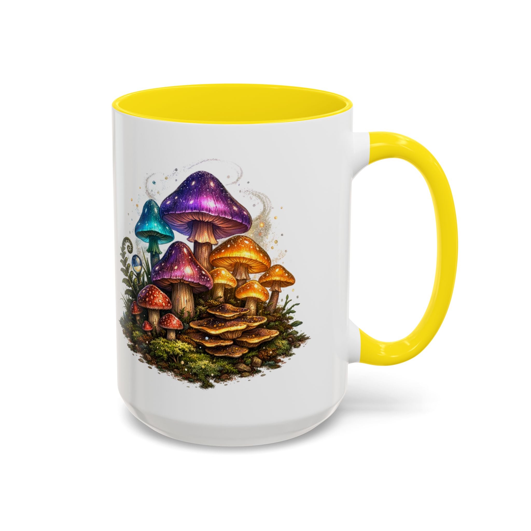 Colorful Fantasy Mushroom Coffee Mug — Accent Ceramic 11/15oz