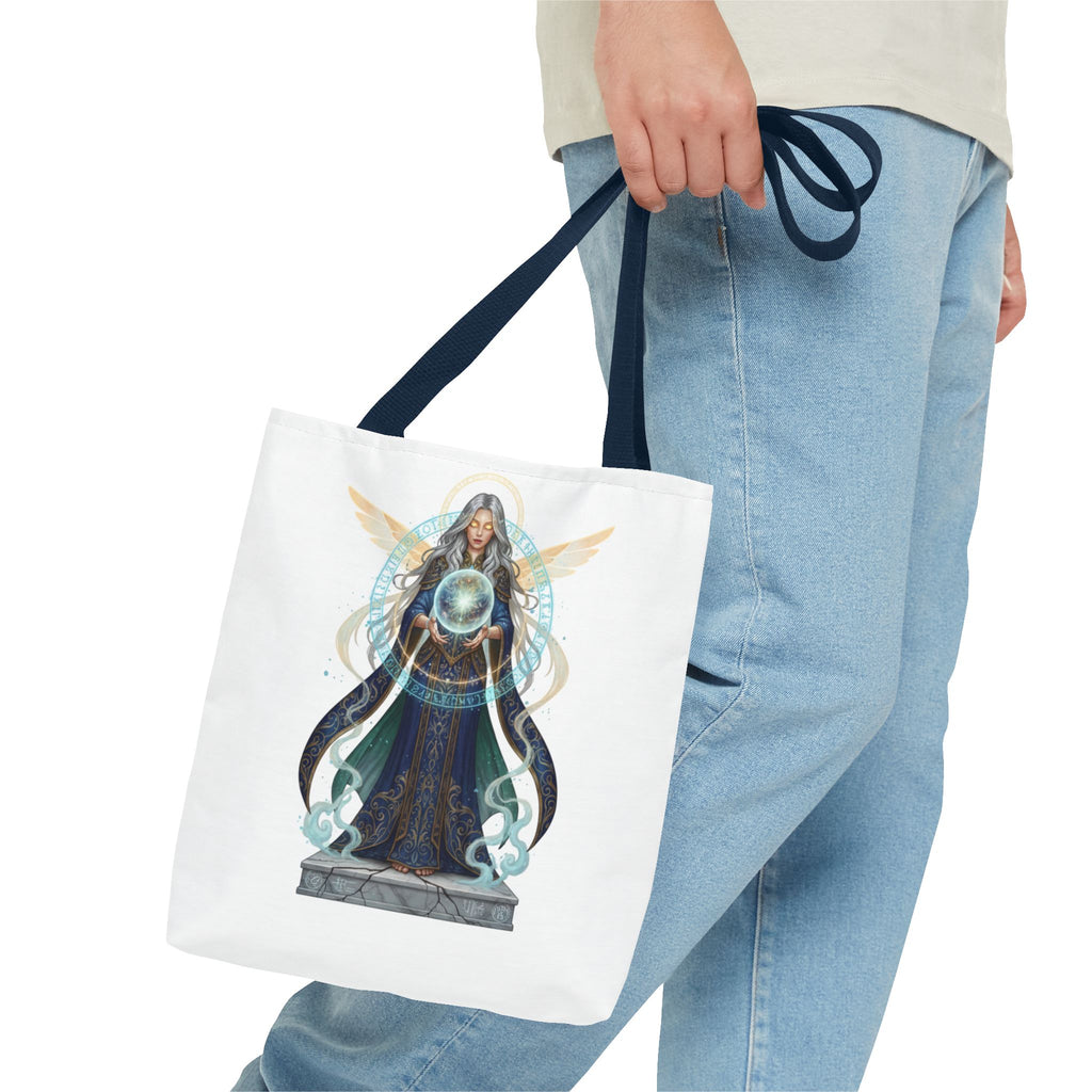 Mystic Oracle Tote Bag — Crystal Ball Seer Illustration