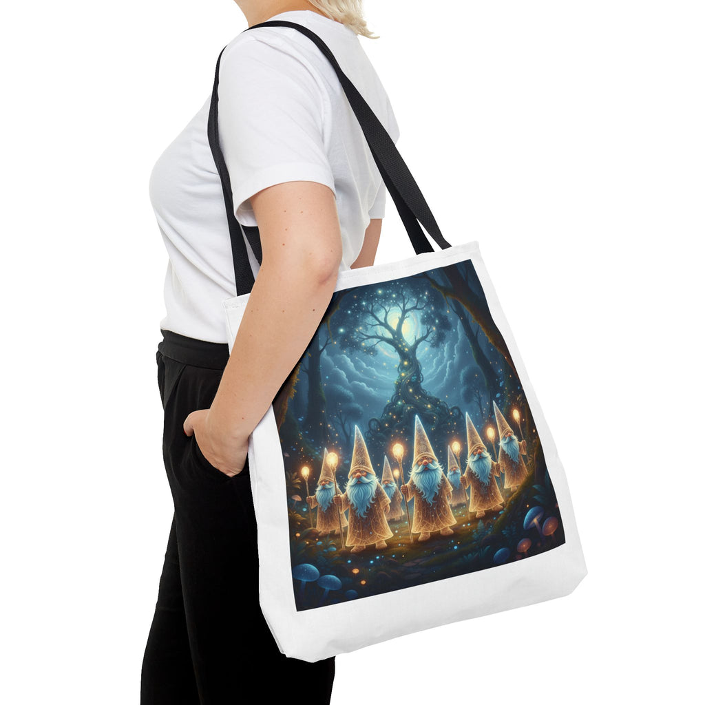 Mystical Gnome Forest Tote Bag — Candlelight Woodland Magic AOP