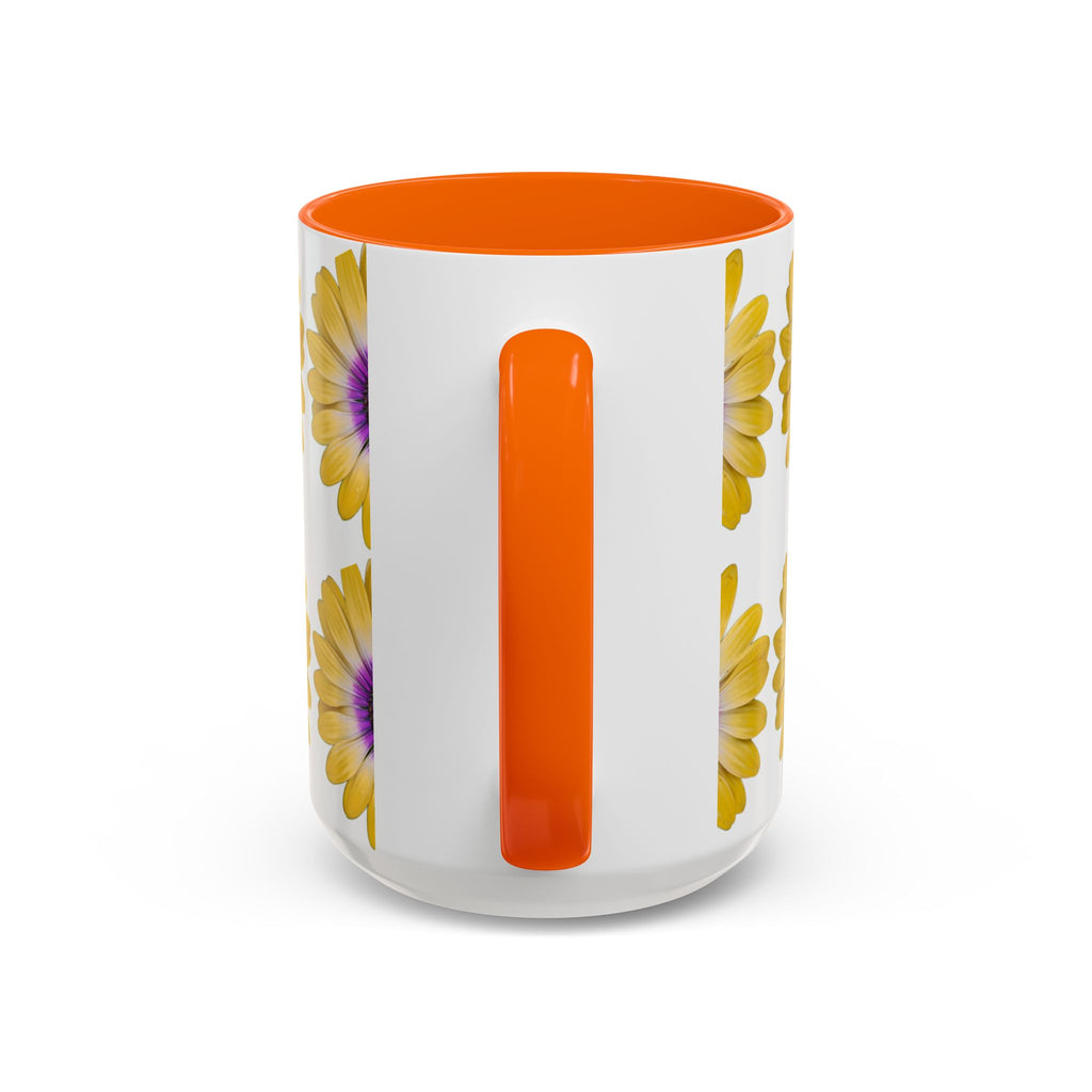 Yellow Purple Daisy Accent Coffee Mug – Floral Pattern 11/15oz