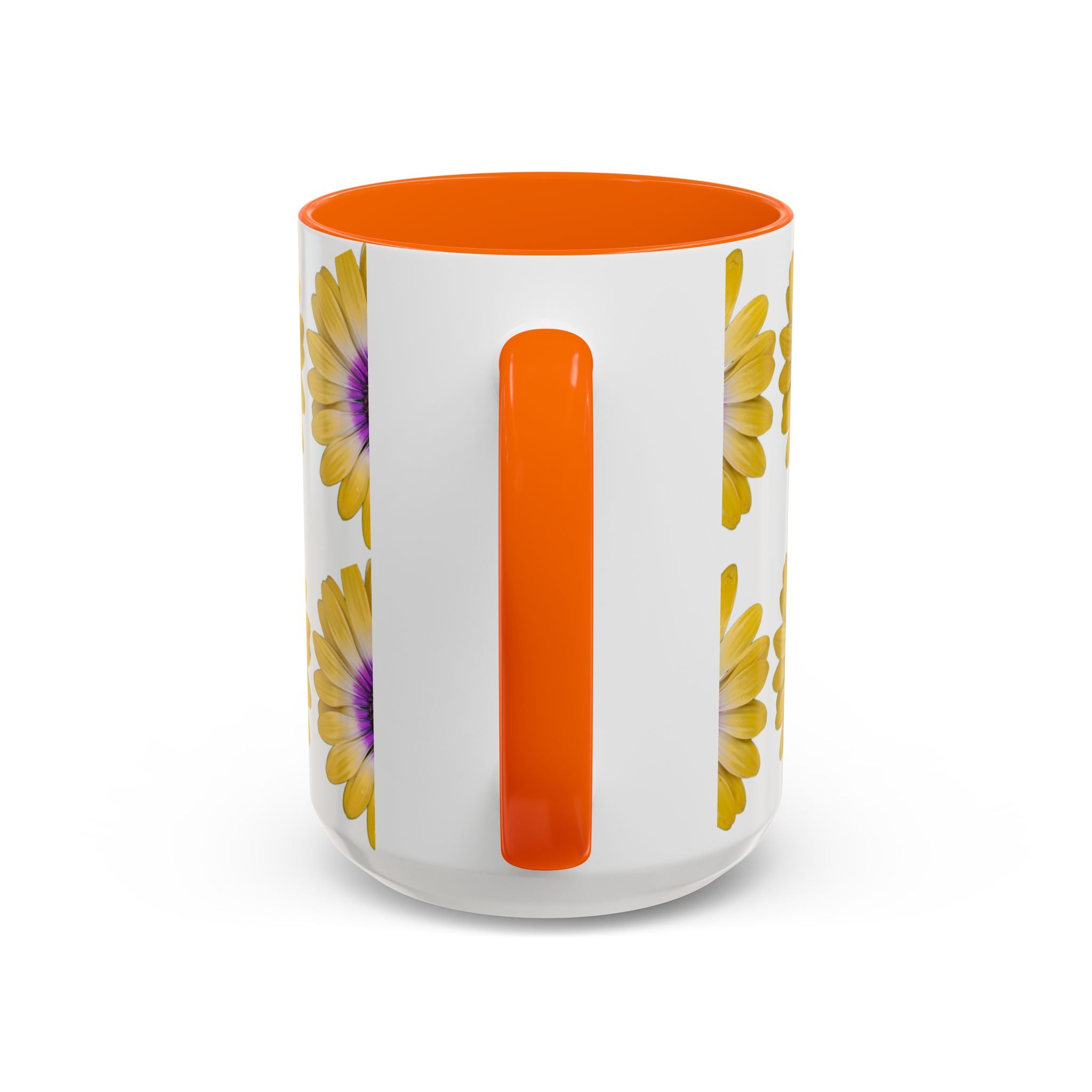 Yellow Purple Daisy Accent Coffee Mug – Floral Pattern 11/15oz