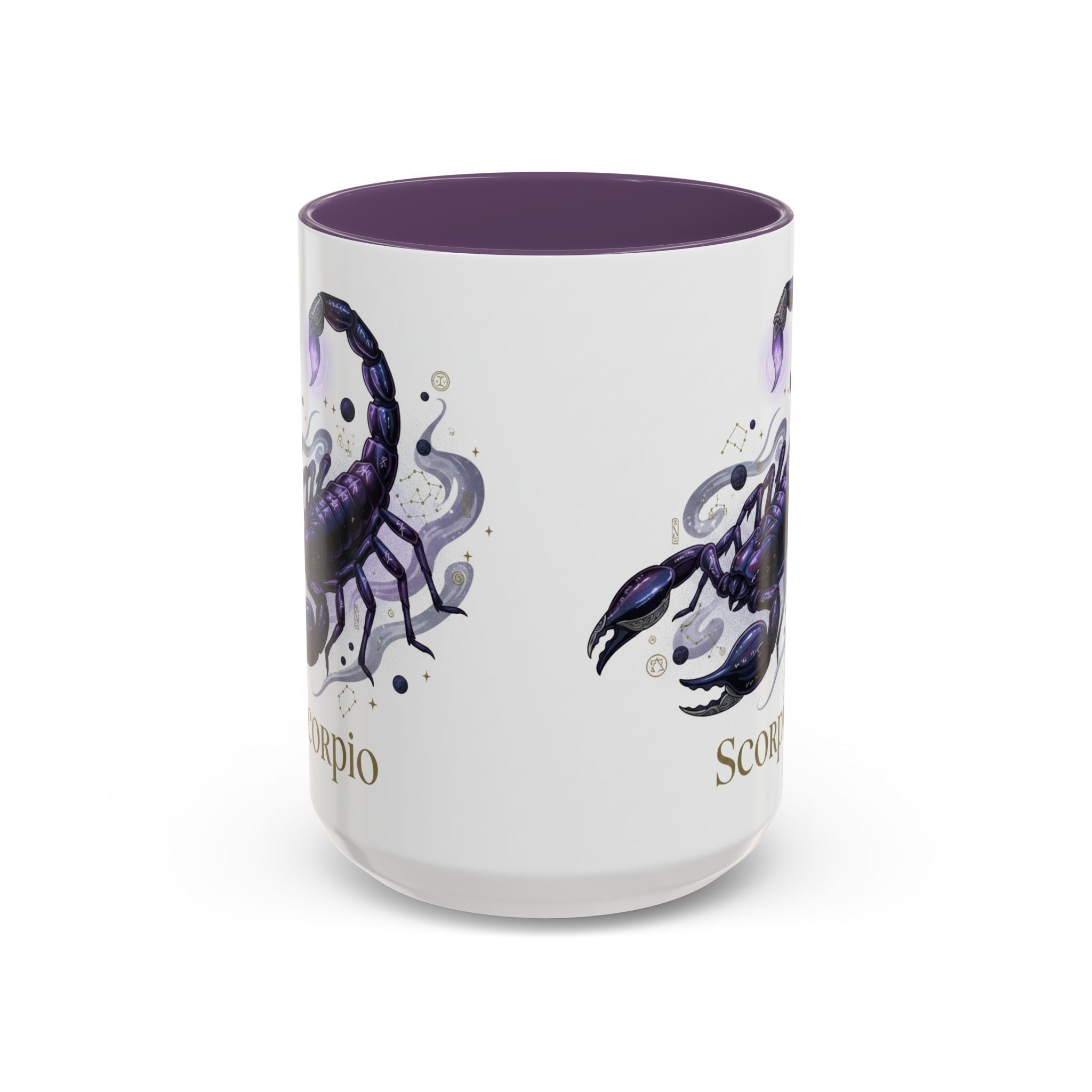 Scorpio Zodiac Coffee Mug — Purple Scorpion Accent Mug (11/15oz)