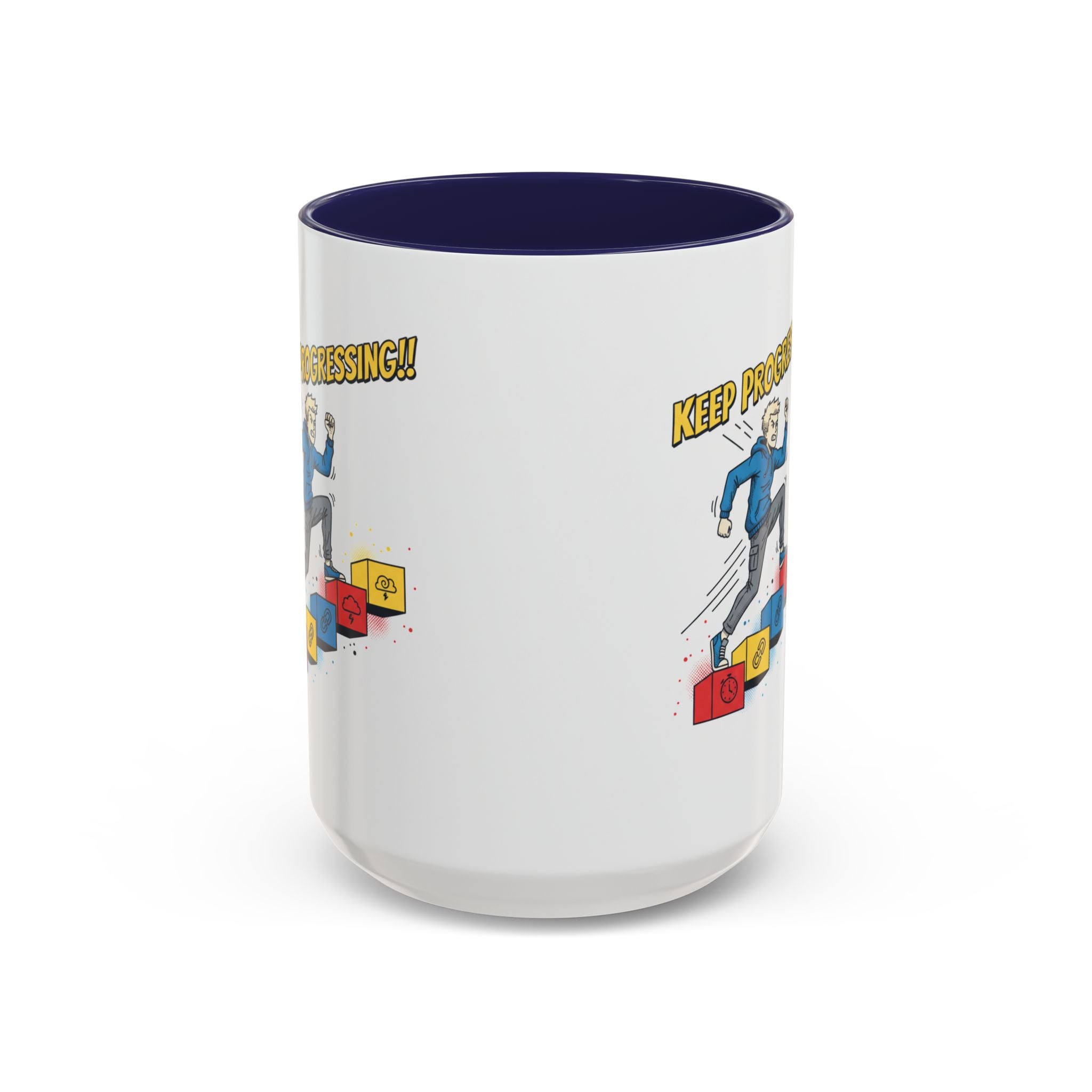Keep Progressing Coffee Mug — Motivational Accent Mug (11/15oz)