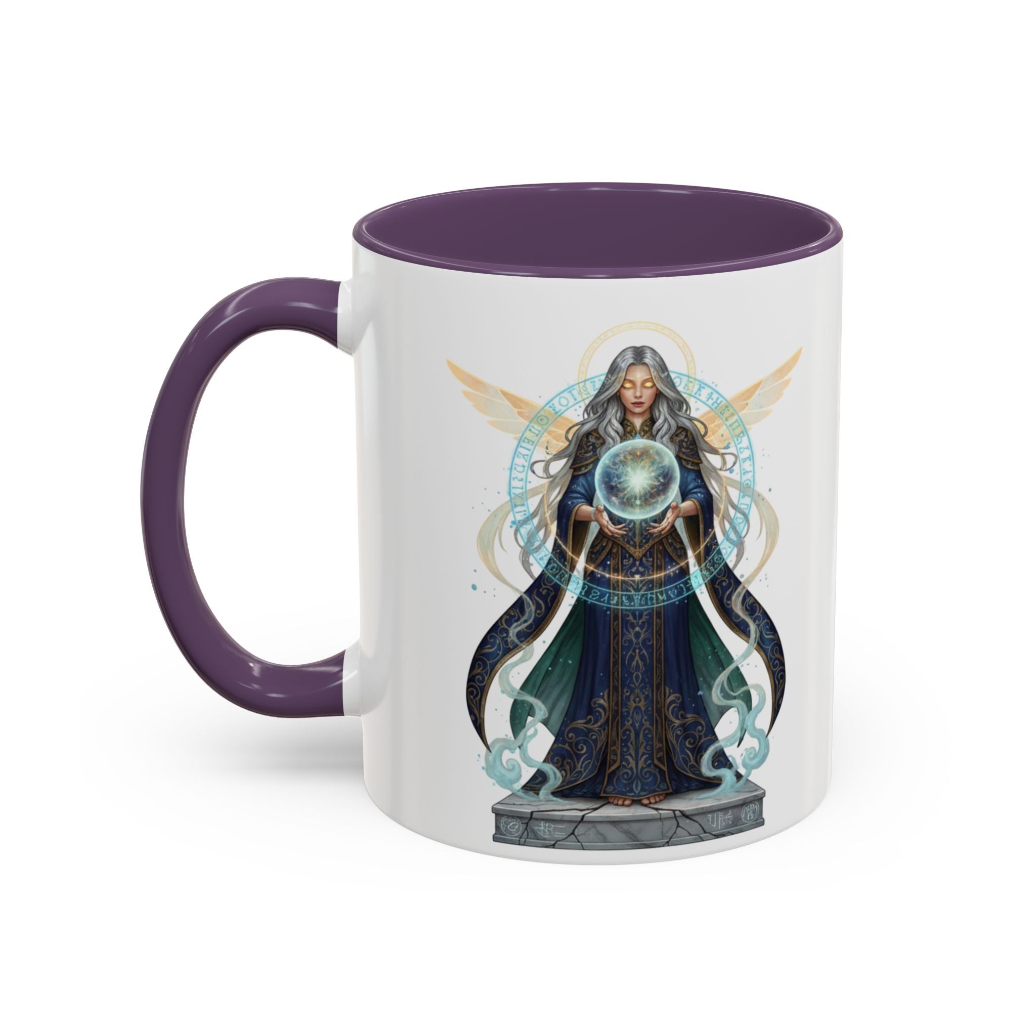 Mystic Oracle Coffee Mug — Woman with Crystal Ball Accent Mug