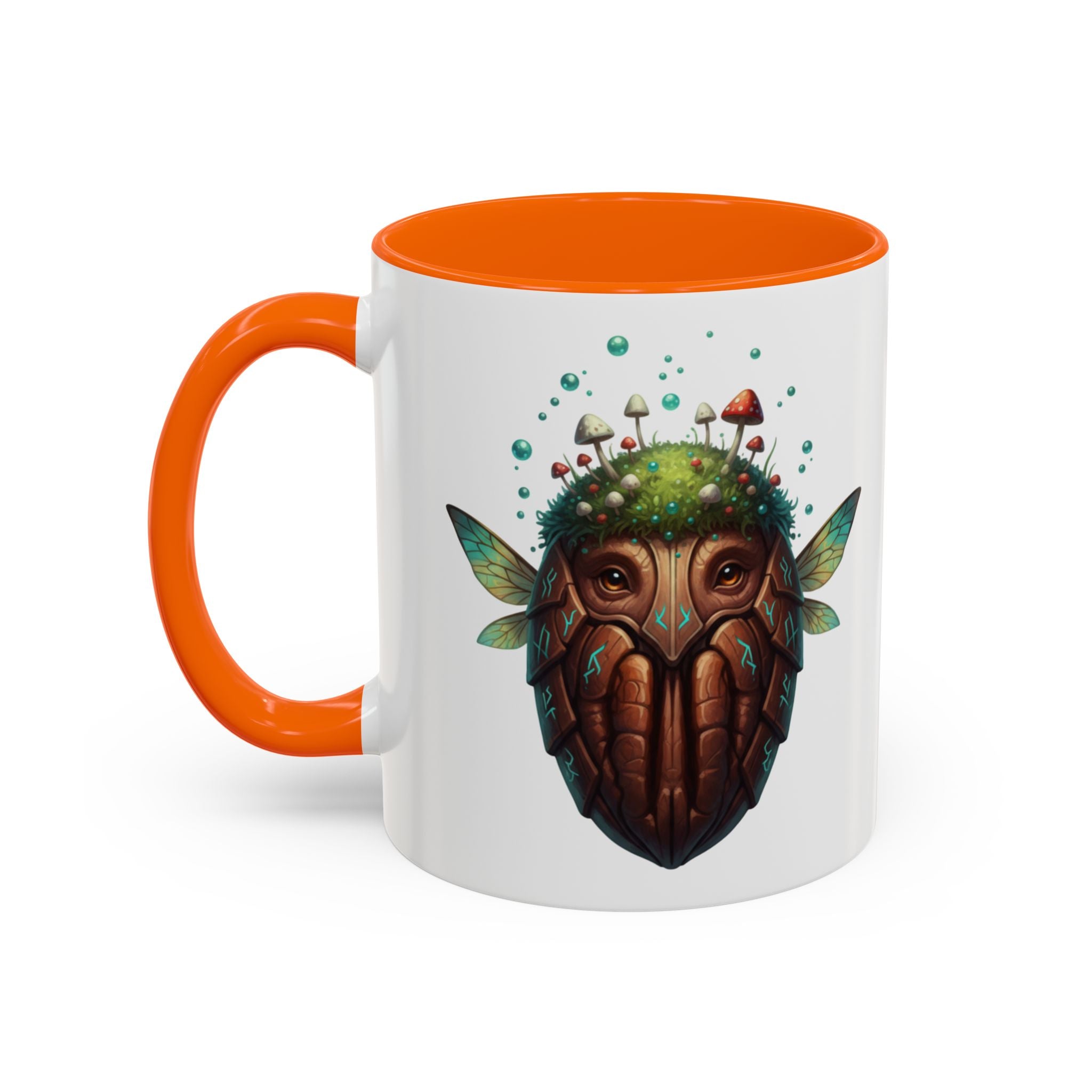 Mushroom Forest Mask Accent Coffee Mug — Fantasy Woodland Creature 11/15oz