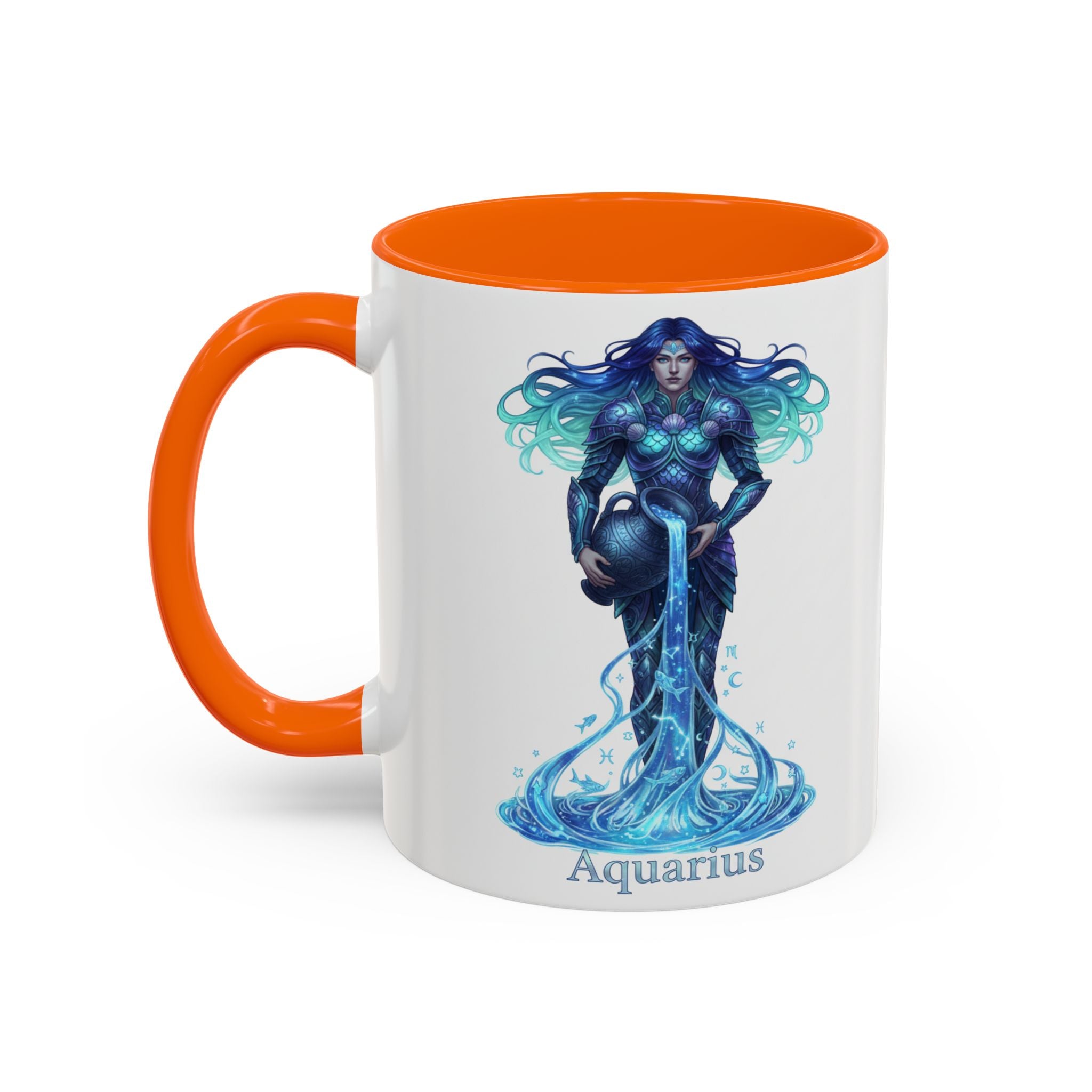 Aquarius Zodiac Coffee Mug — Water Bearer Astrology Accent Mug