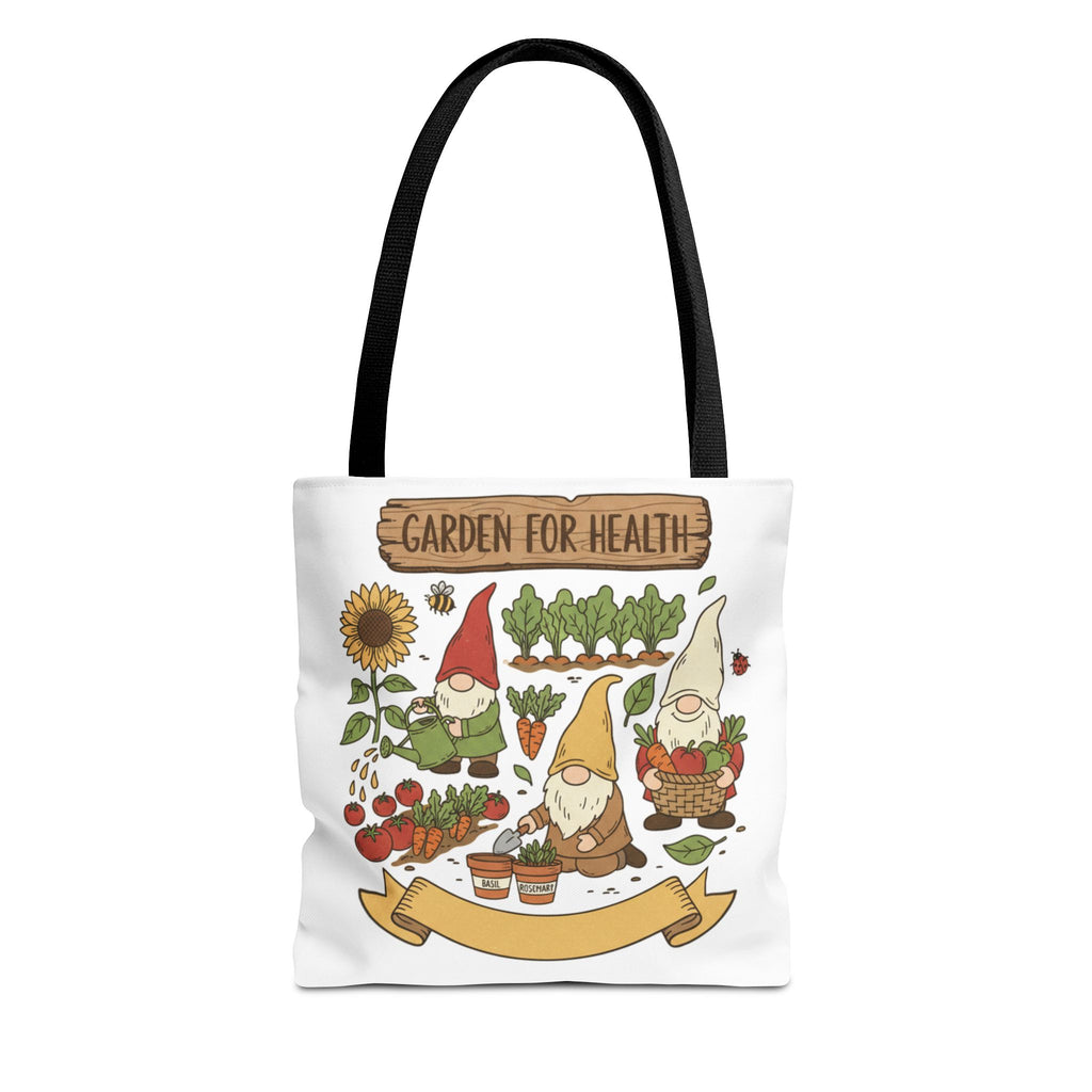 Garden Gnome Tote Bag - "Garden For Health" Cute Eco Shopper