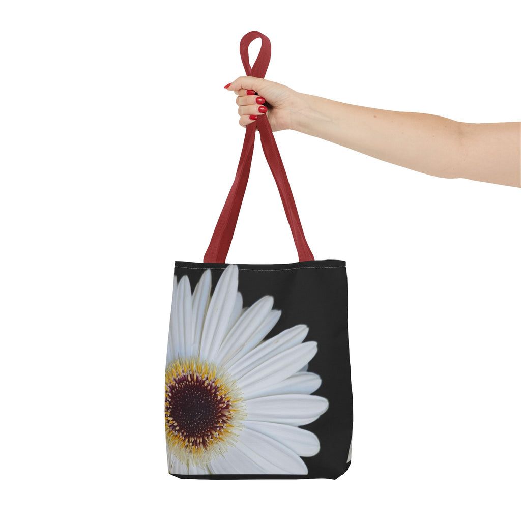 Daisy Corner Tote Bag — White Floral AOP Shopper