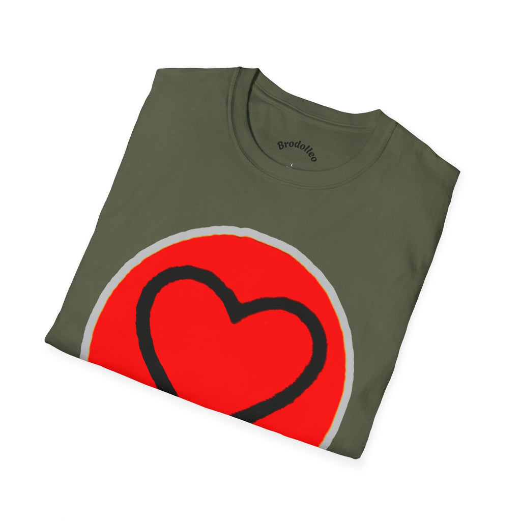 Heart Badge T-Shirt — Red Circle Love Graphic Tee
