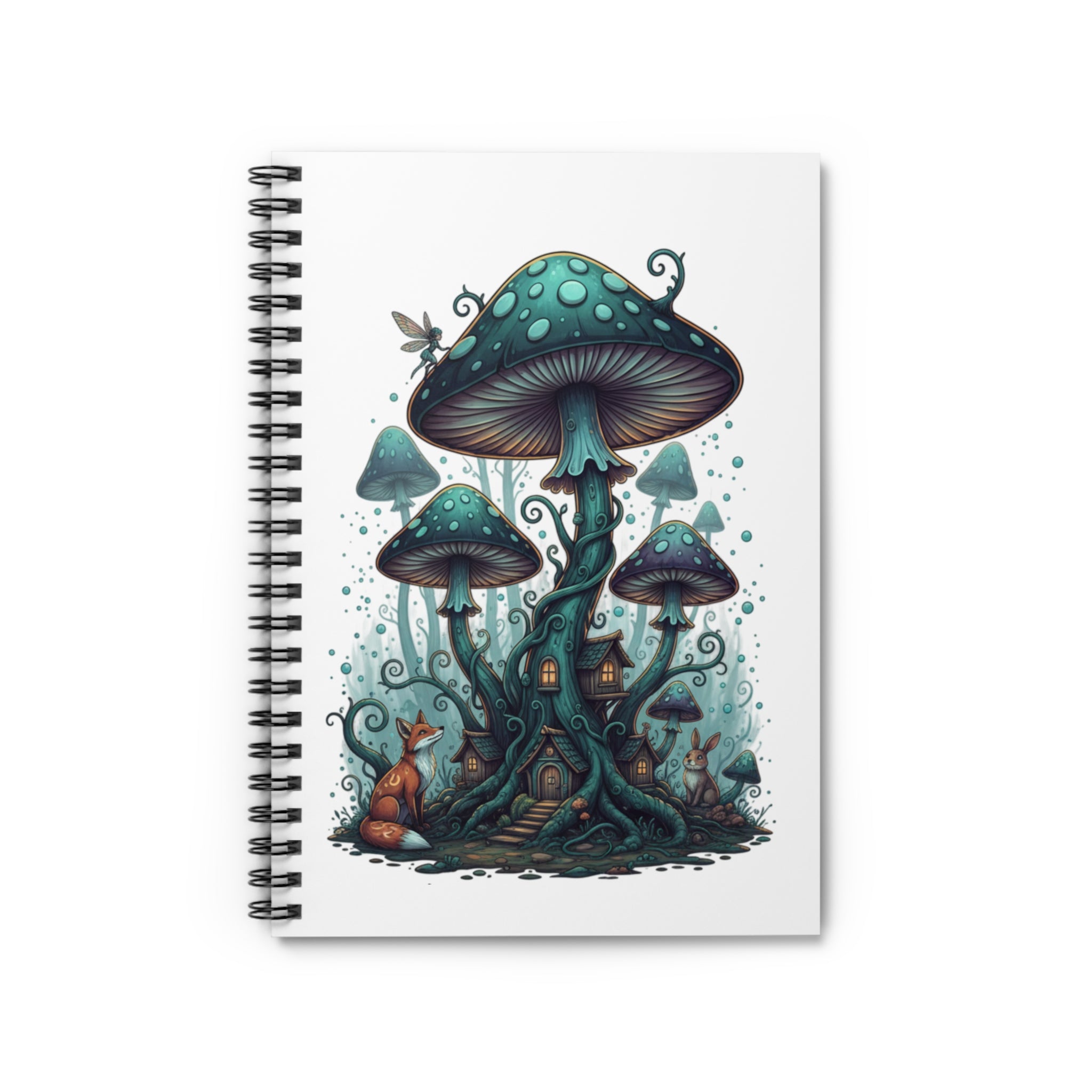 Mushroom Fairy House Spiral Notebook – Ruled Fantasy Journal for Notes & Sketches