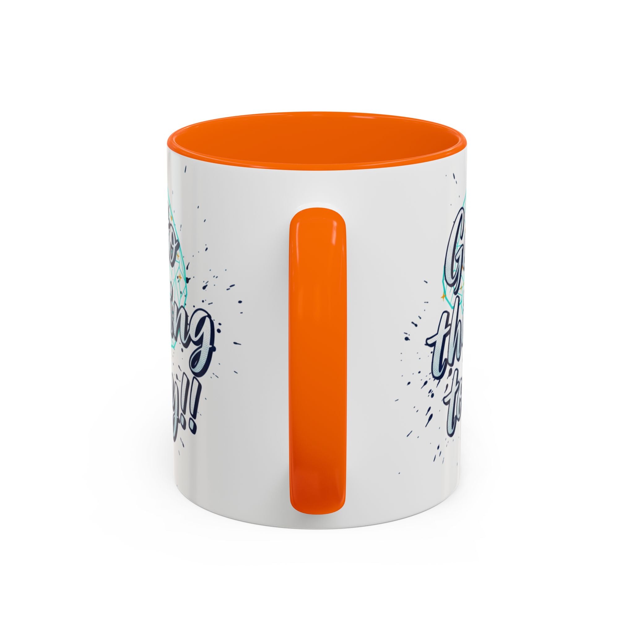 Inspirational Coffee Mug — "Get to Thinking Today!!" Accent Ceramic Mug